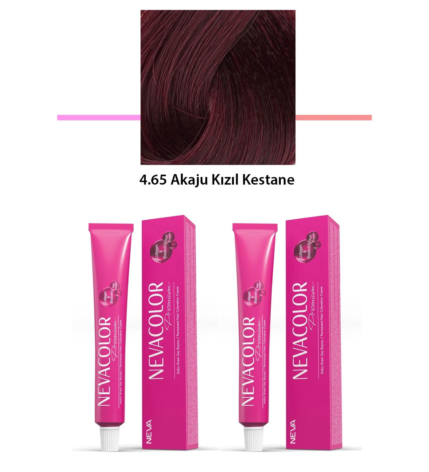 Wholesale Bulurum 2 Set Premium 4.65 Akaju Red Chestnut - Permanent Cream Hair Dye 2 X 50 g Tube