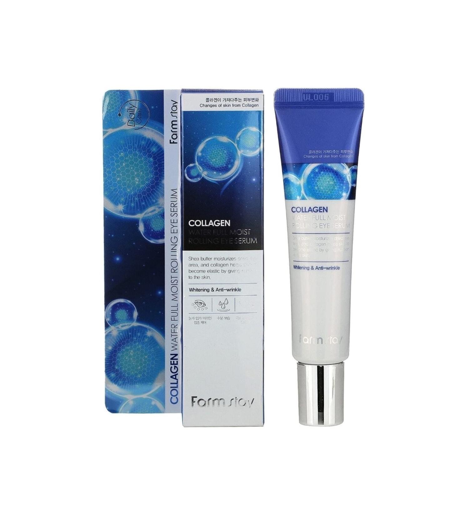 Farmstay Anti-Puffiness and Dark Circles Collagen Water Full Moist Rolling Eye Serum 25ml - Buy Online on GoSupps.com