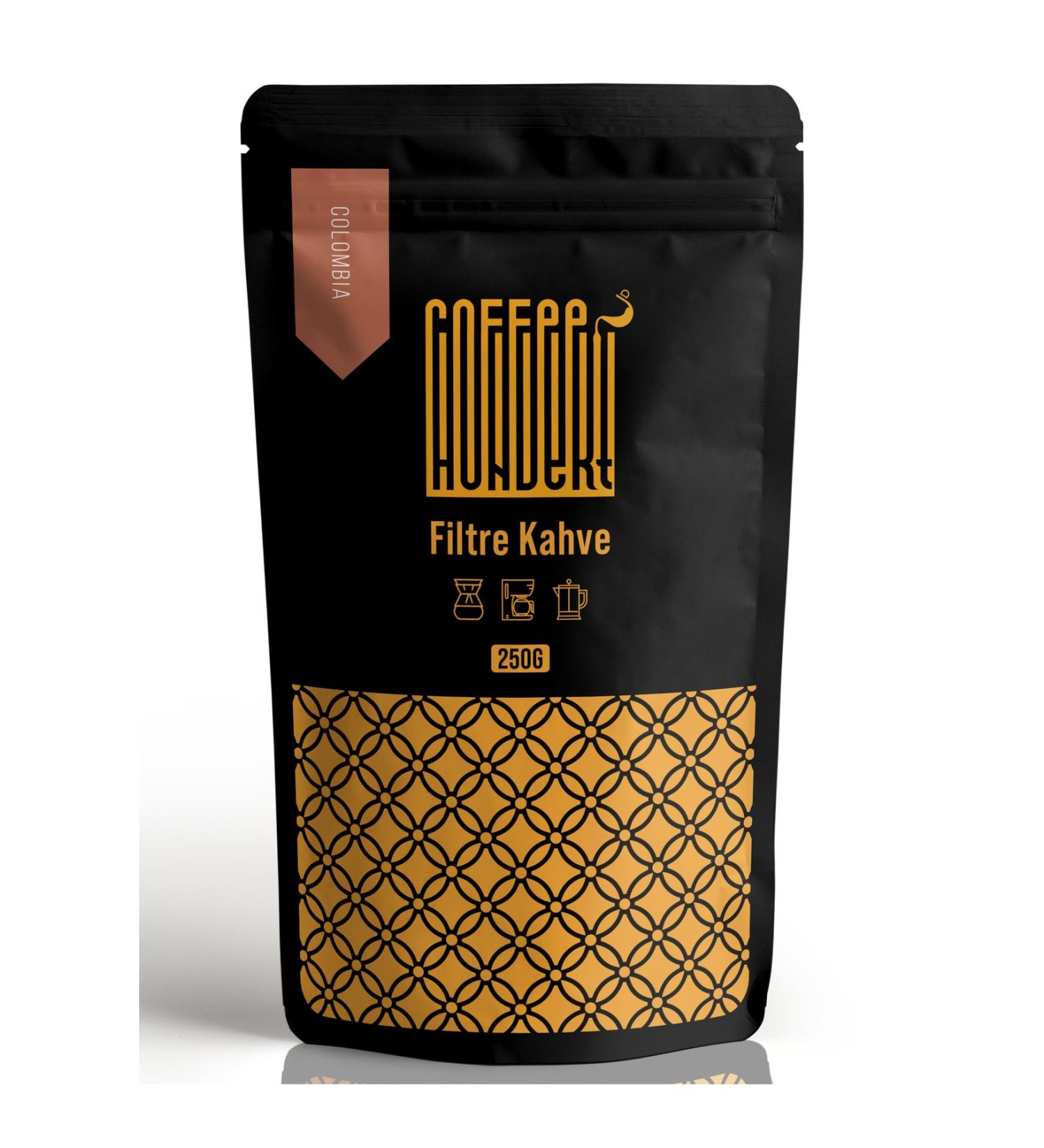 Coffee Hundert Colombia Supremo Filter Coffee 250 grams - Colombian Ground Filter Coffee