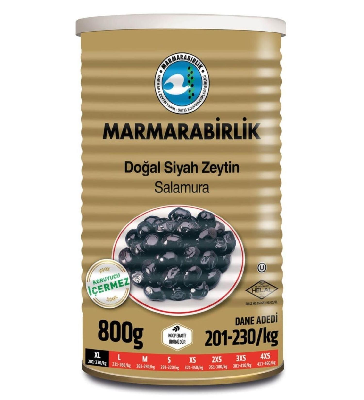 Marmarabirlik Mega Black Olive 800gr