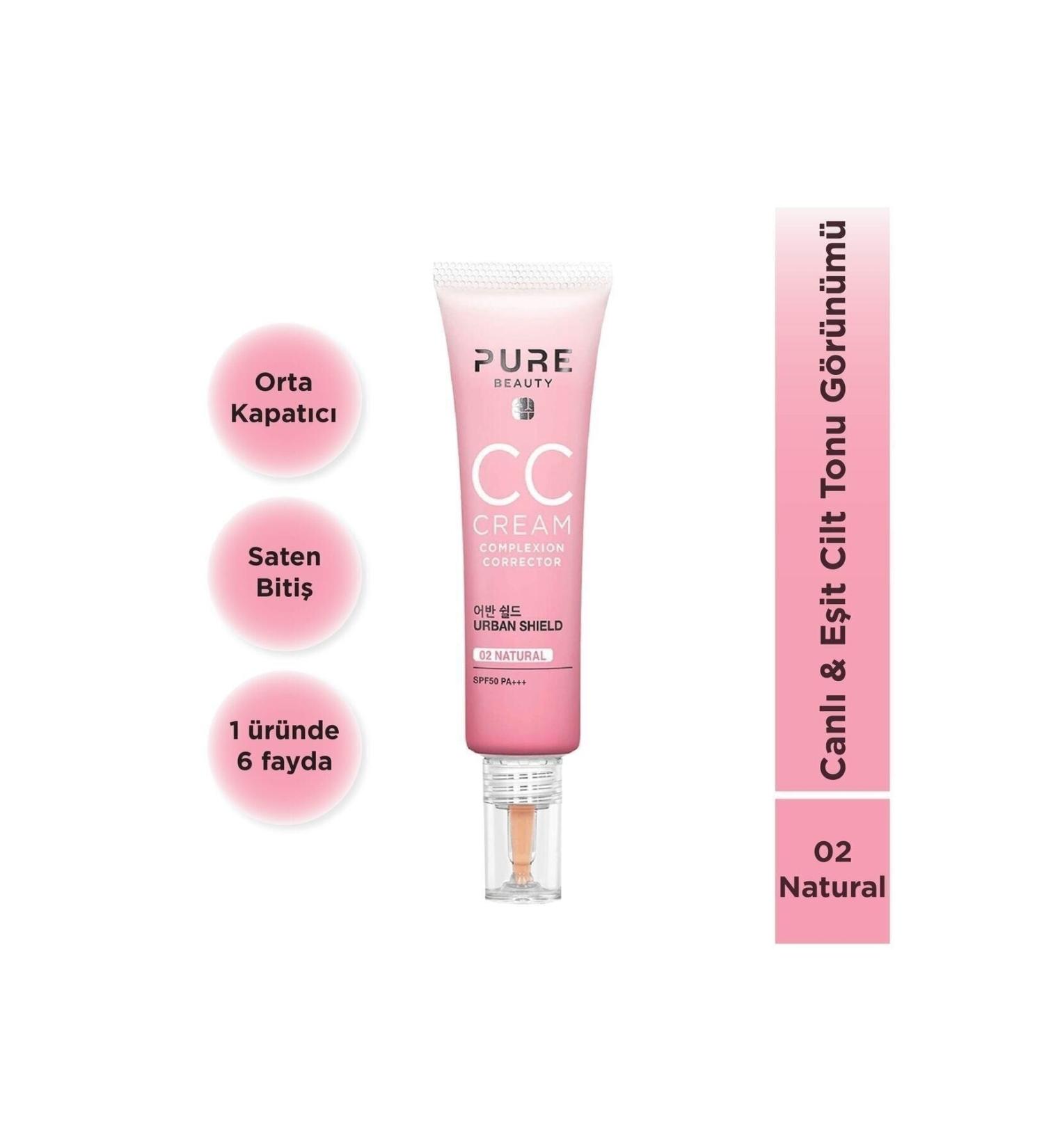 PURE BEAUTY CC Sun Protection Cream Spf50 Pa+++ Natural 30 / ML.