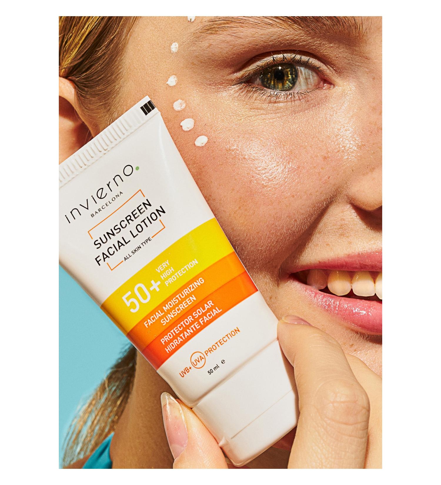 Invierno Barcelona LLC. Moisturizing & Skin Tone Equalizing Face Sunscreen 50+SPF 50ml - Buy Online on GoSupps.com