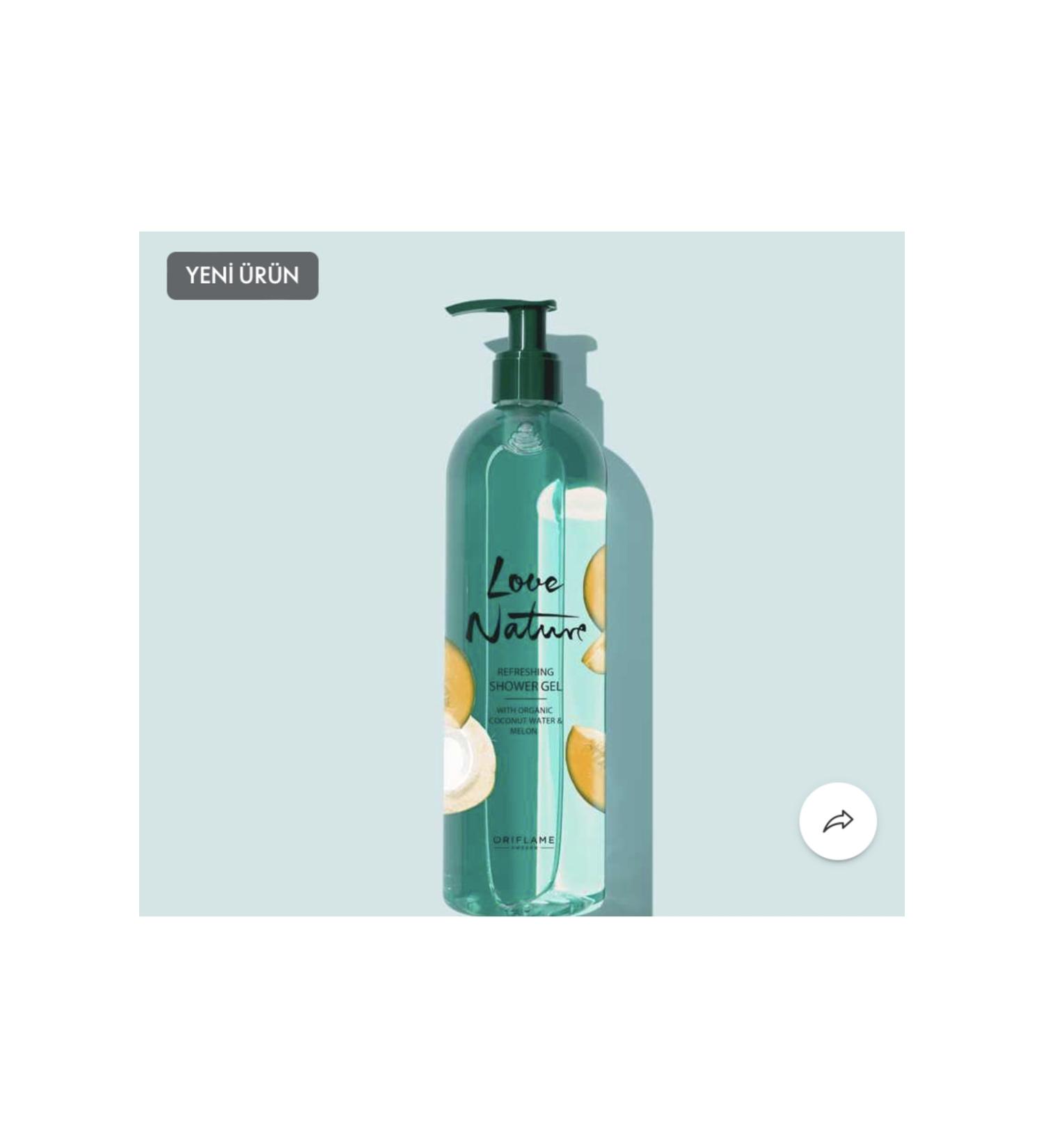 Oriflame Love Nature Refreshing Shower Gel with Organic Coconut Water and Melon Extract