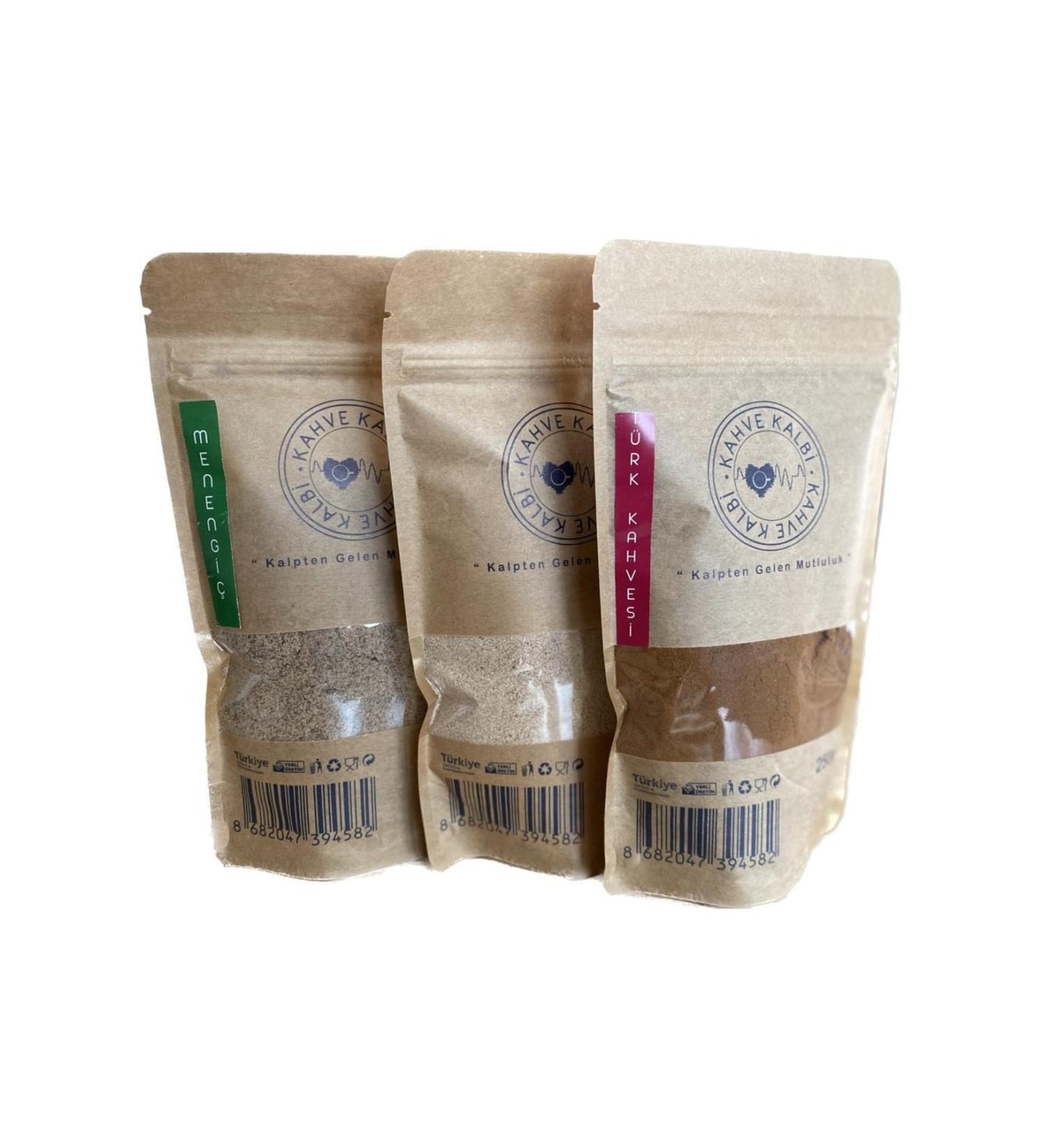 coffee heart 3*250 turkish coffee terebinth and hazelnut dibek coffee