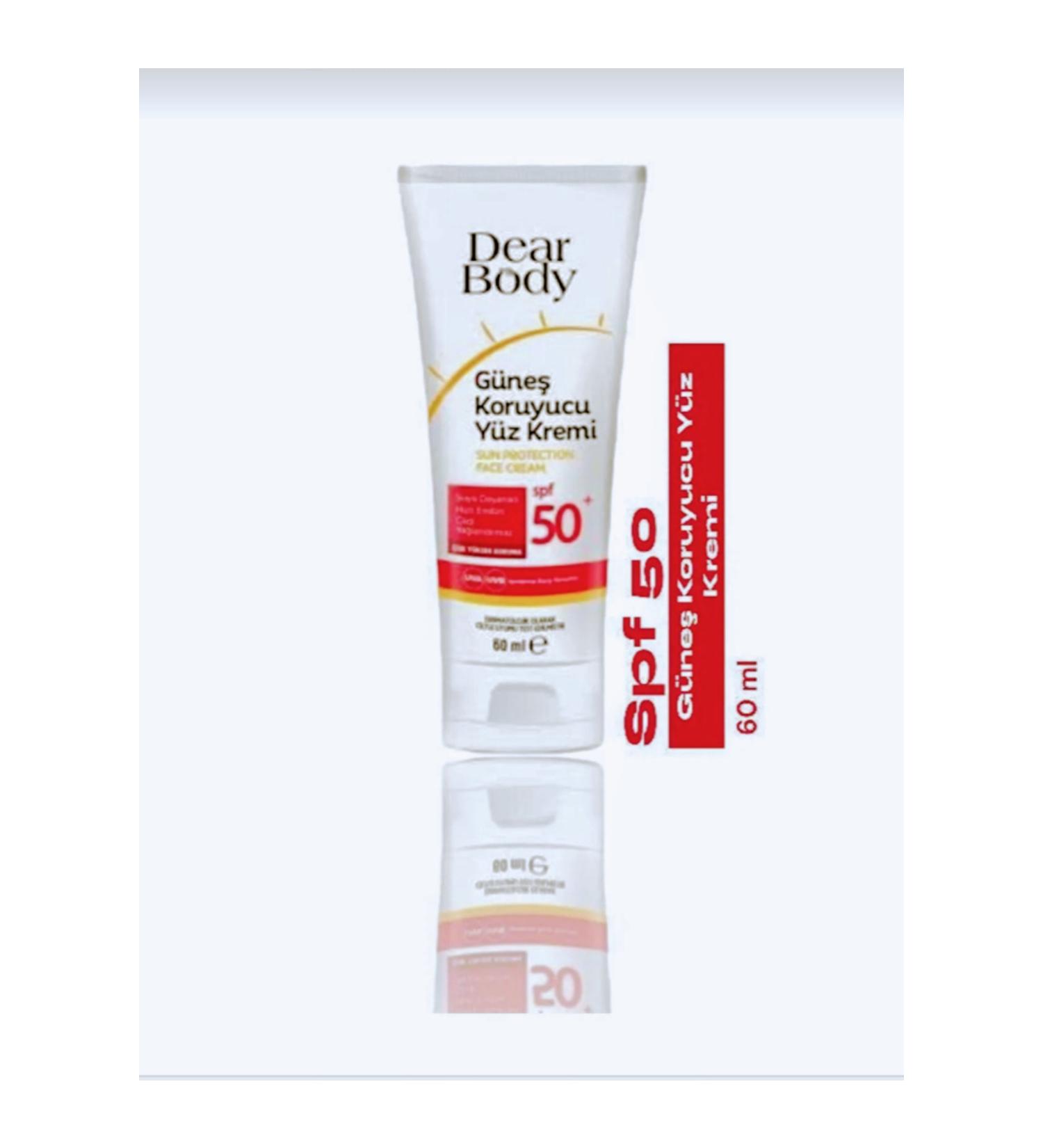 dear body spf 50 sun protection face cream 60ml