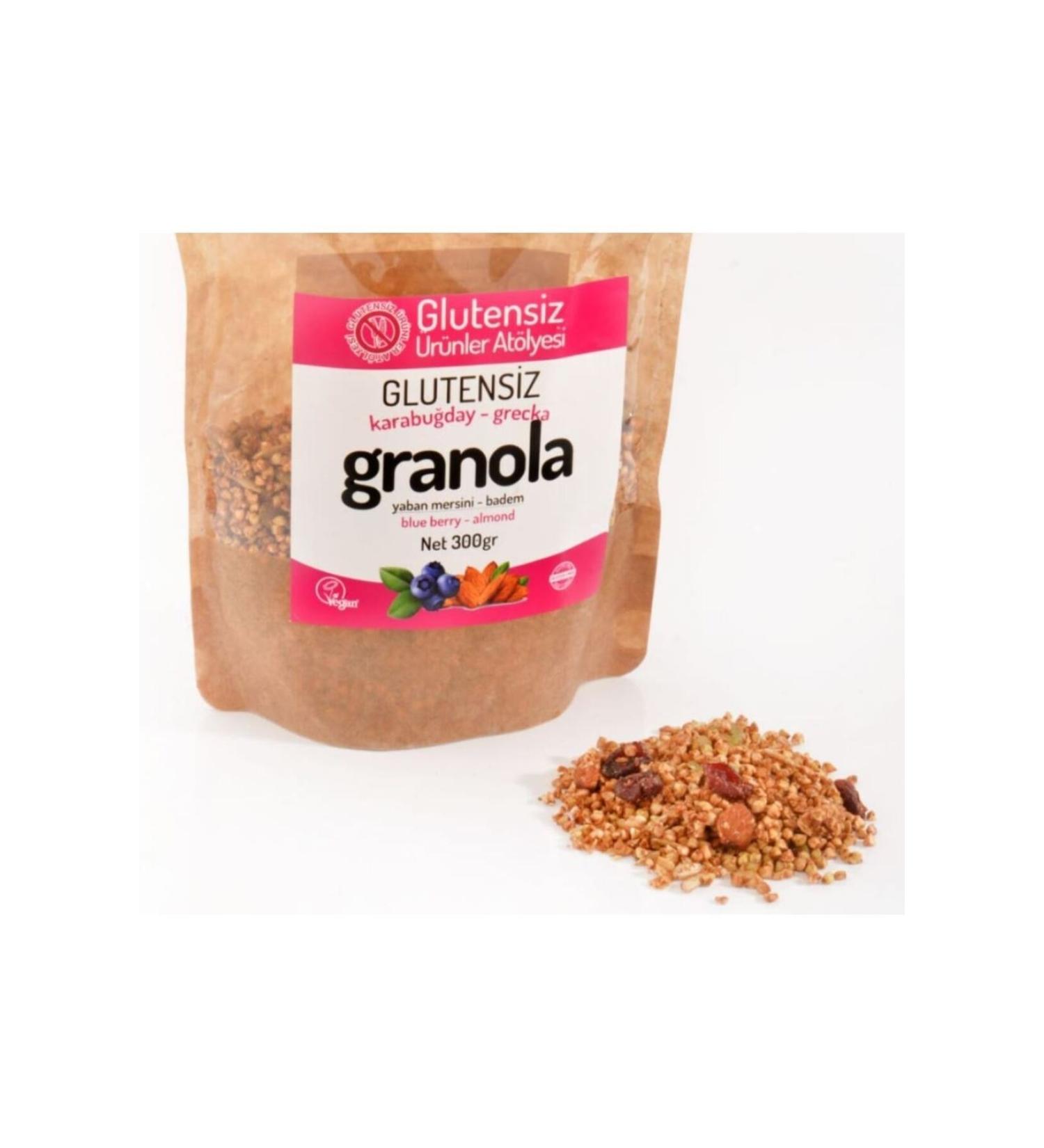 Gluten-free Products Workshop Gluten-free Buckwheat Granola Blueberry Almond 300 gr 2 Pieces