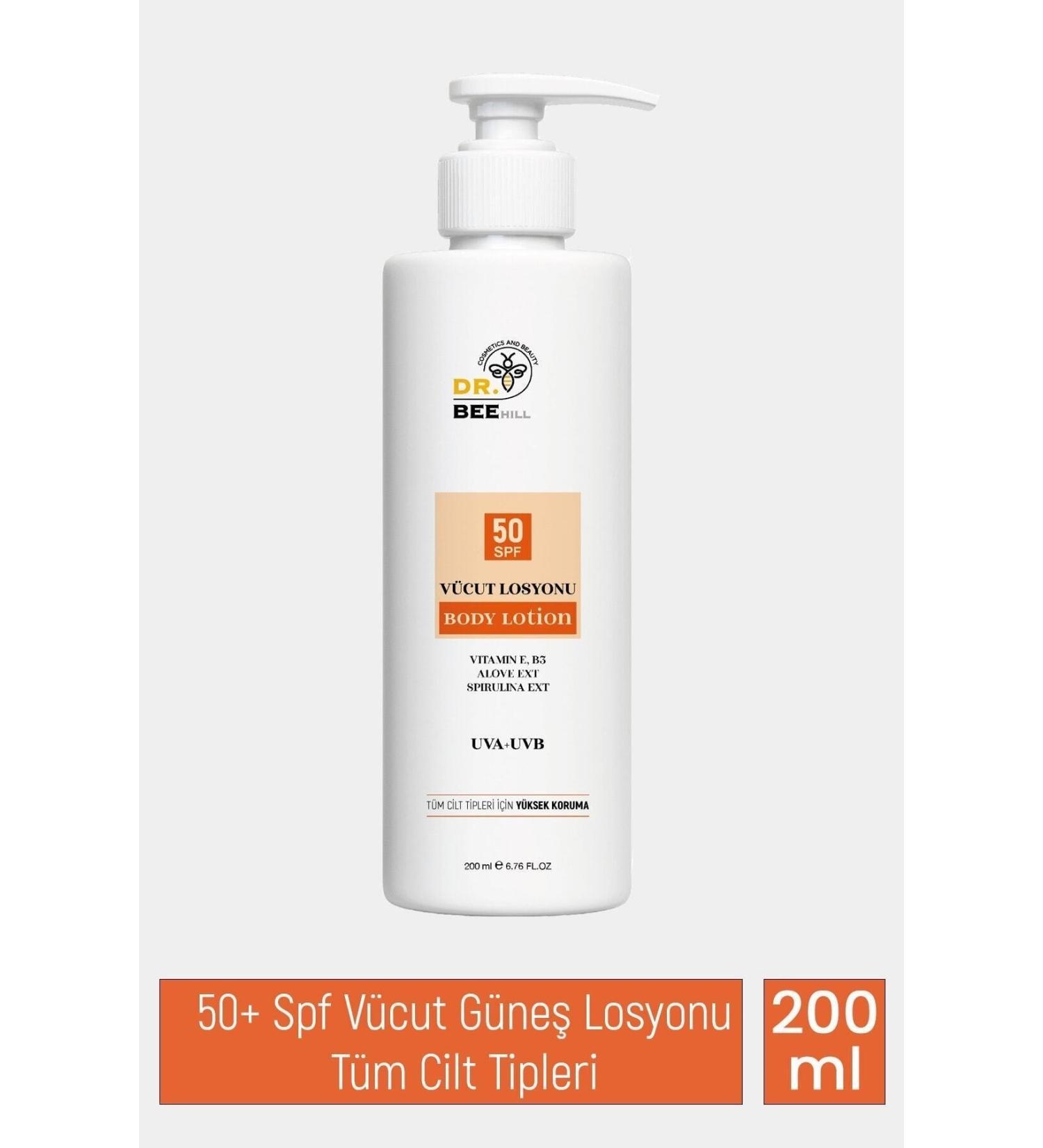 Dr.bee hill Spf 50+ High Protection Body Sun Lotion for All Skin Types 200ml