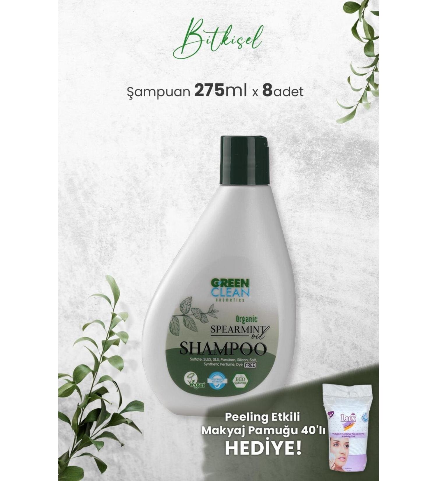 Green Clean Shampoo Spearmint 275 ml x 8 Pieces and Gift