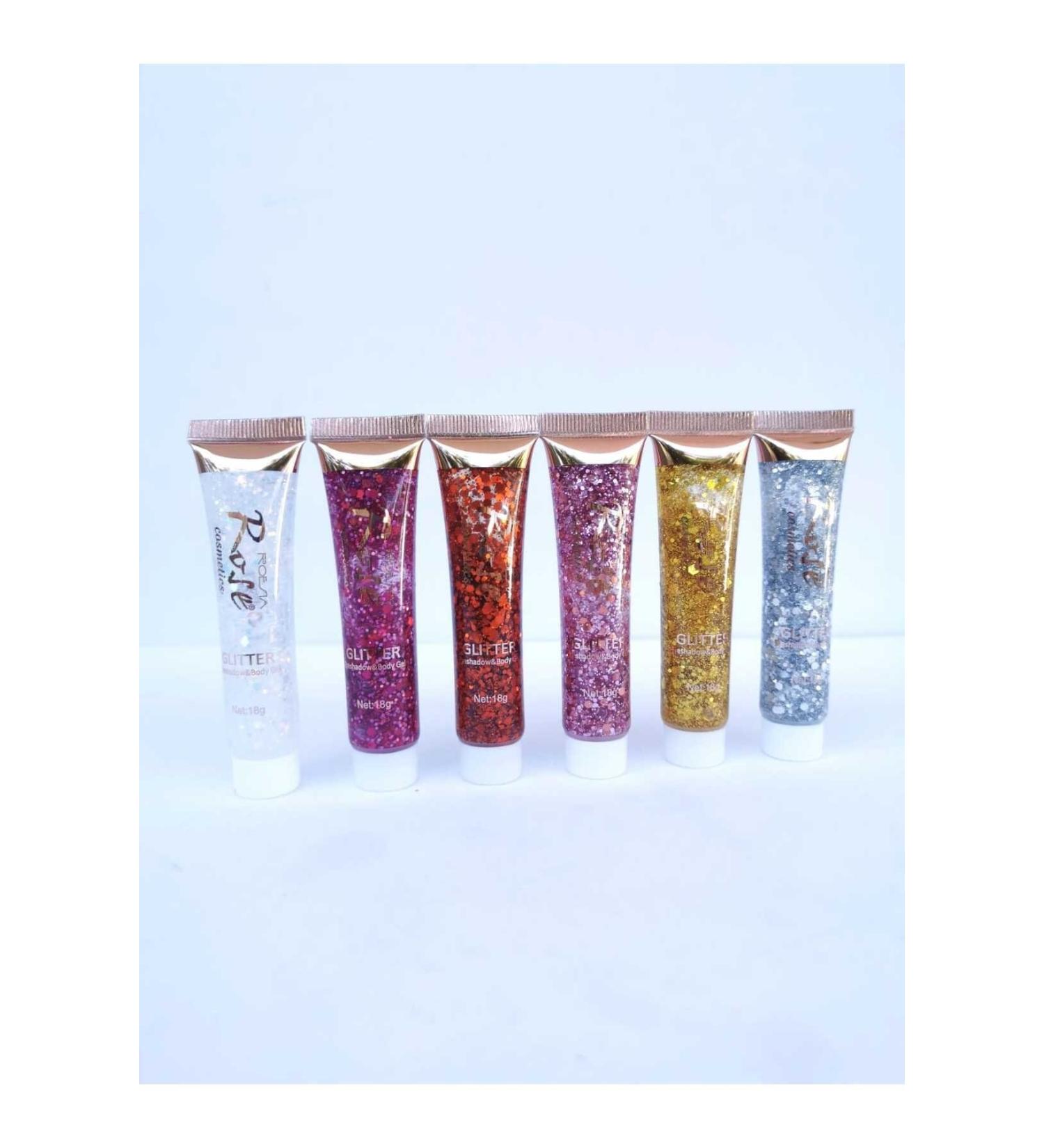 Cosha Beauty Rose New 6 Tube Glitter Gel & Sparkly Glitter