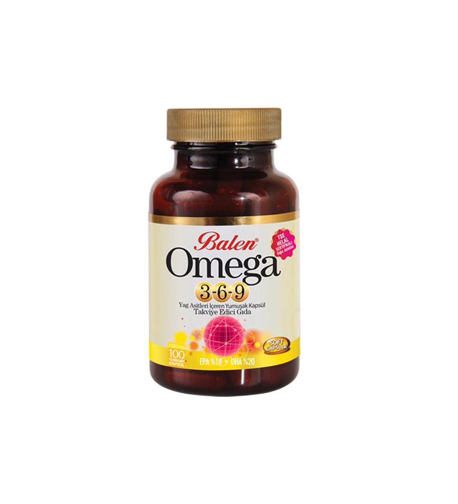 Balen Omega 3-6-9 Softgel 1200 Mg 100 Capsules Balen