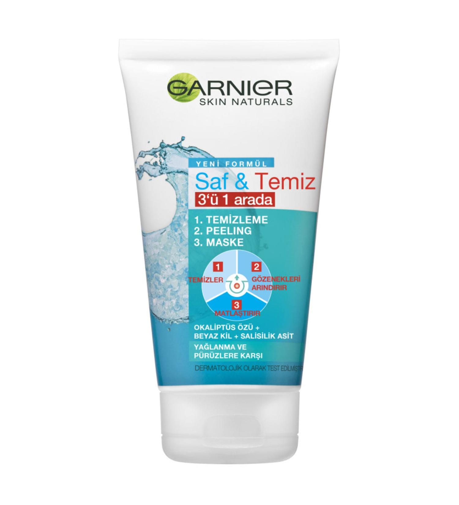 Garnier Pure&Clean 3 in 1 (Cleaning + Peeling + Mask) 150 ml