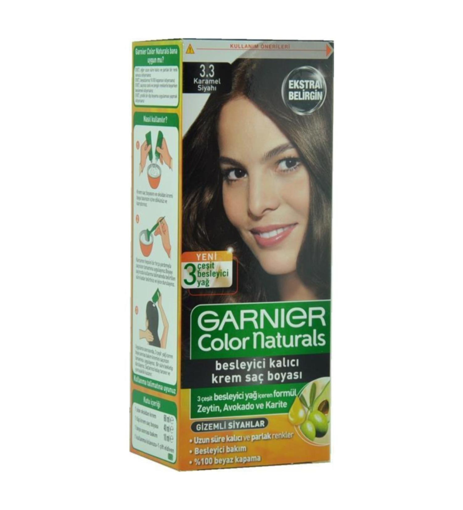 Garnier Color Naturals Cream Hair Dye 3.3 Caramel Black