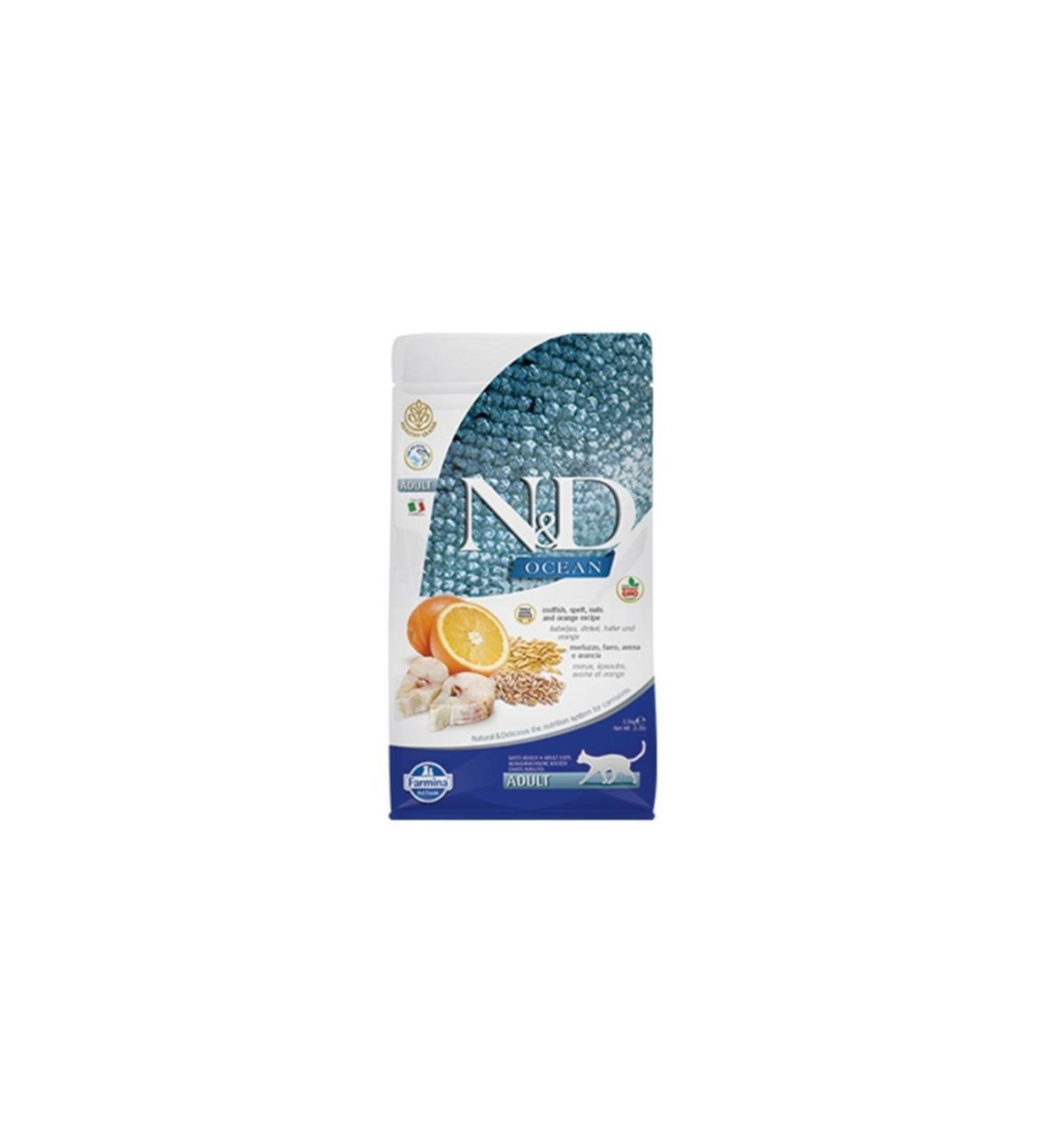 N & D Ocean Adult Cat Food with Cod and Orange - 1.5 Kg