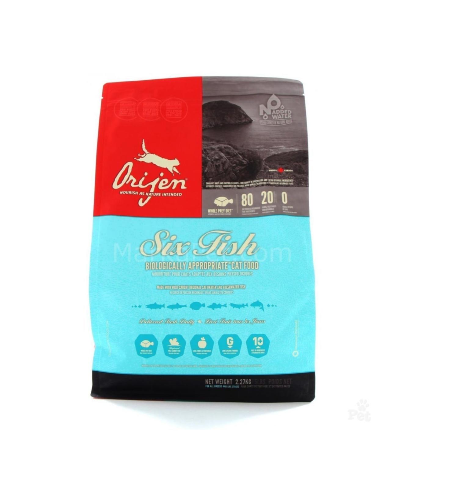 Orijen Oijen Six Fish Cat 6 Fish Grain-Free Dry Cat Food 5.4 kg.