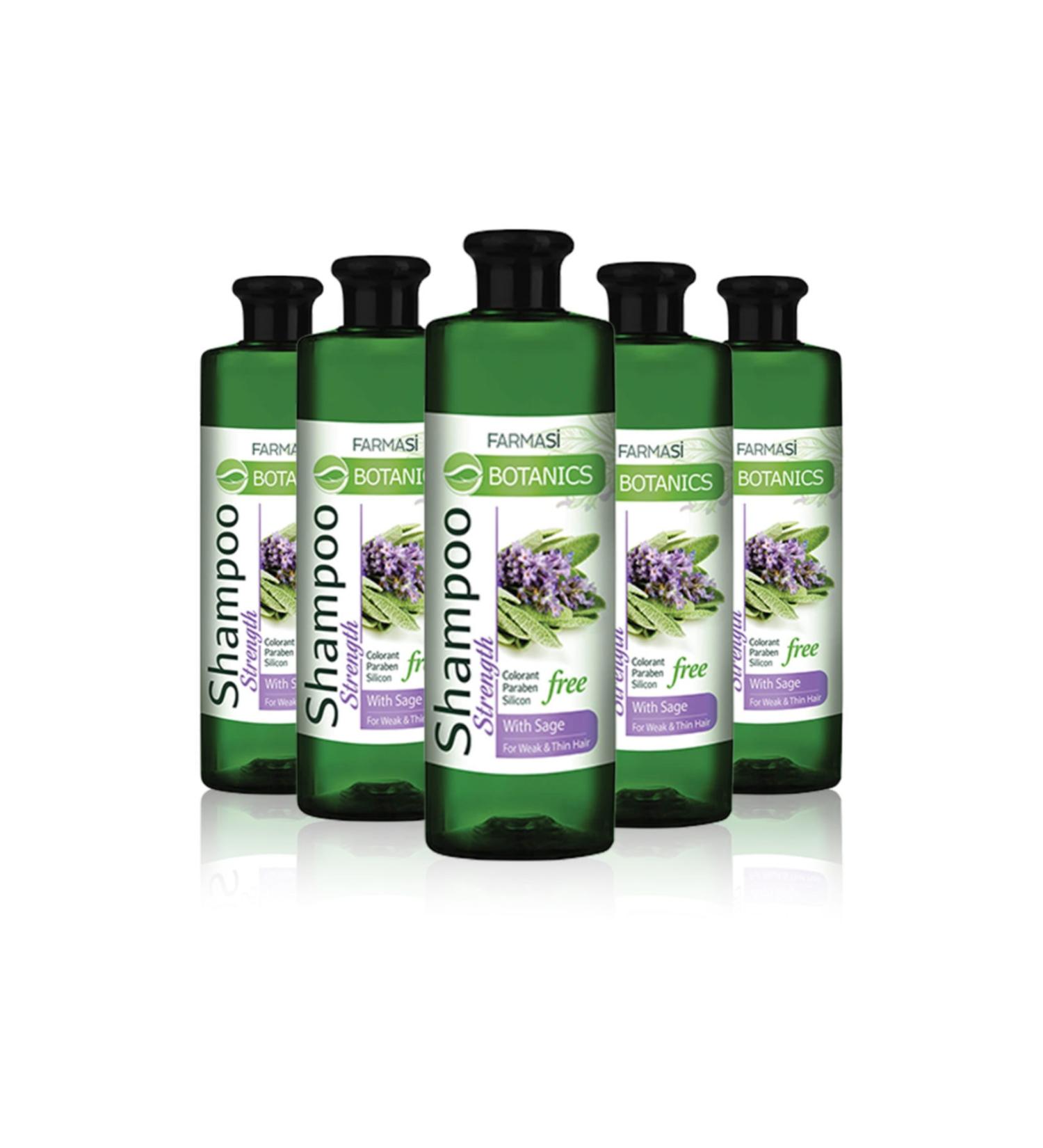 Farmasi Botanics Sage Extract Strengthening Shampoo-500ml 5 Pieces