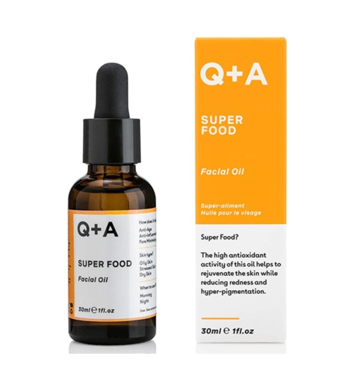 Q+A Super Food Facial Oil Face Serum 30ml
