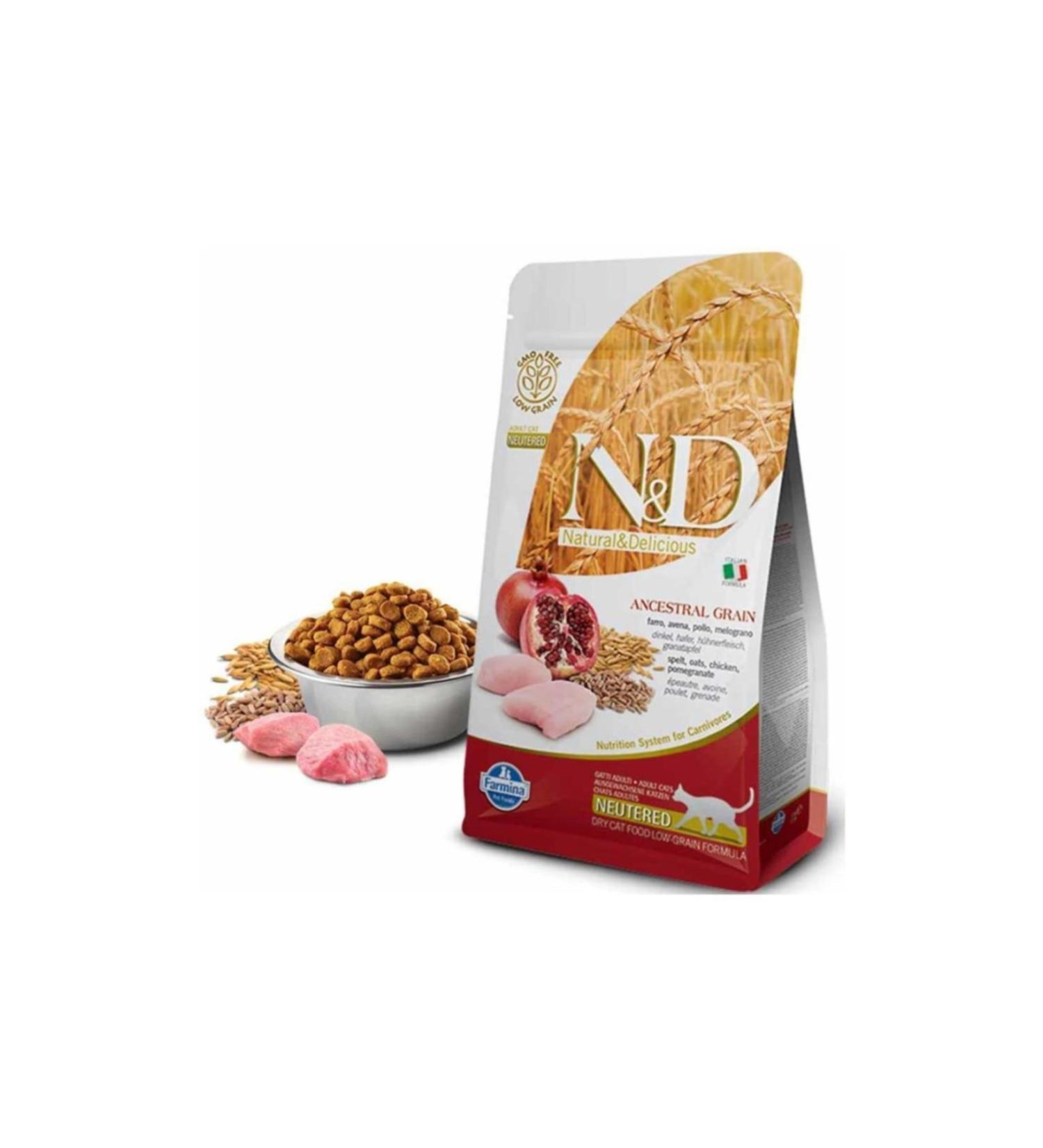 & D Adult Low Grain Sterilized Neutered Chicken & Pomegranate Cat Food 1.5 kg (original)