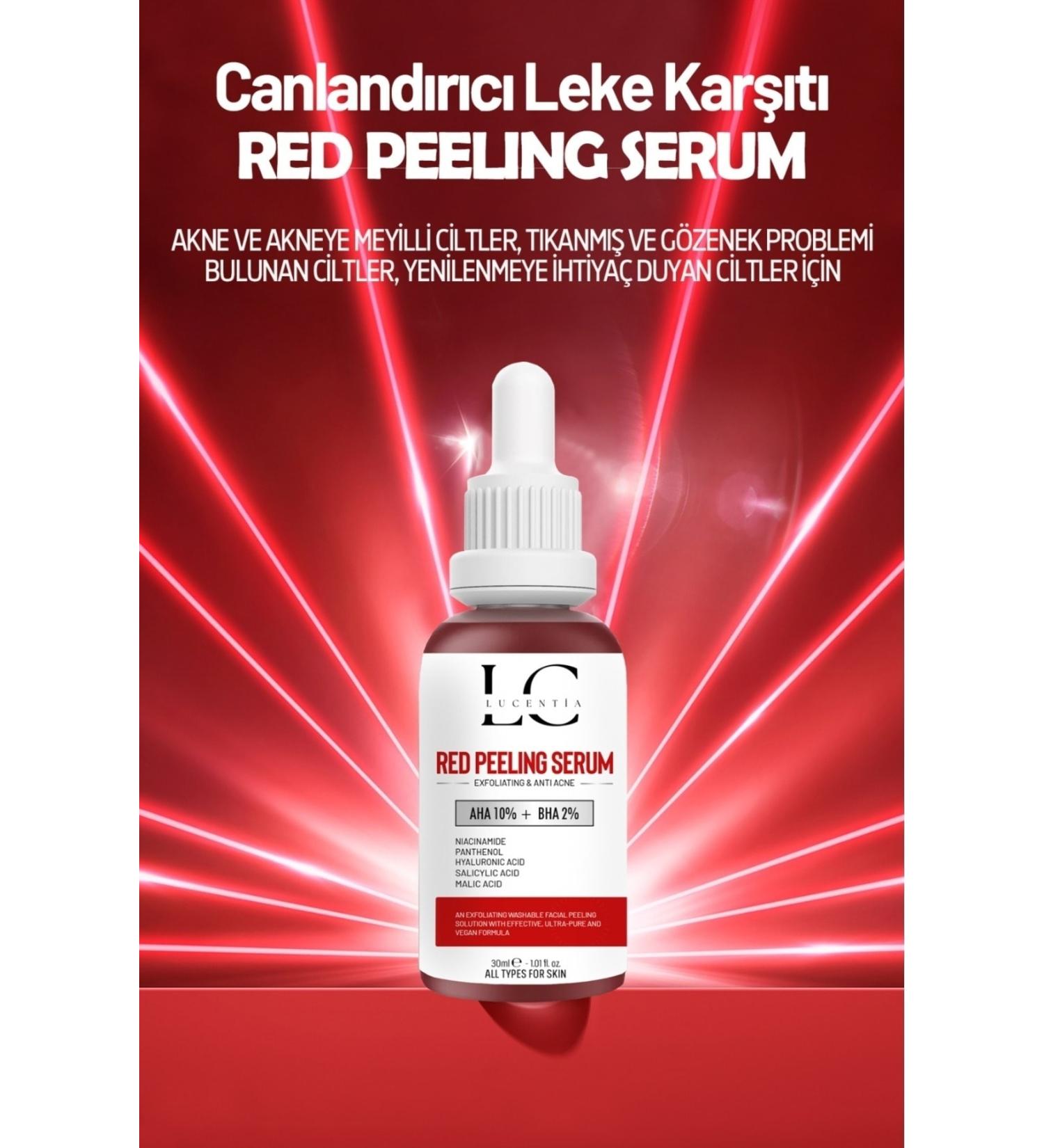 LUCENTIA Barrier Repair & Powerful AntioxidantAHA + %2 BHA Facial Peeling Renewing Red 30 ml