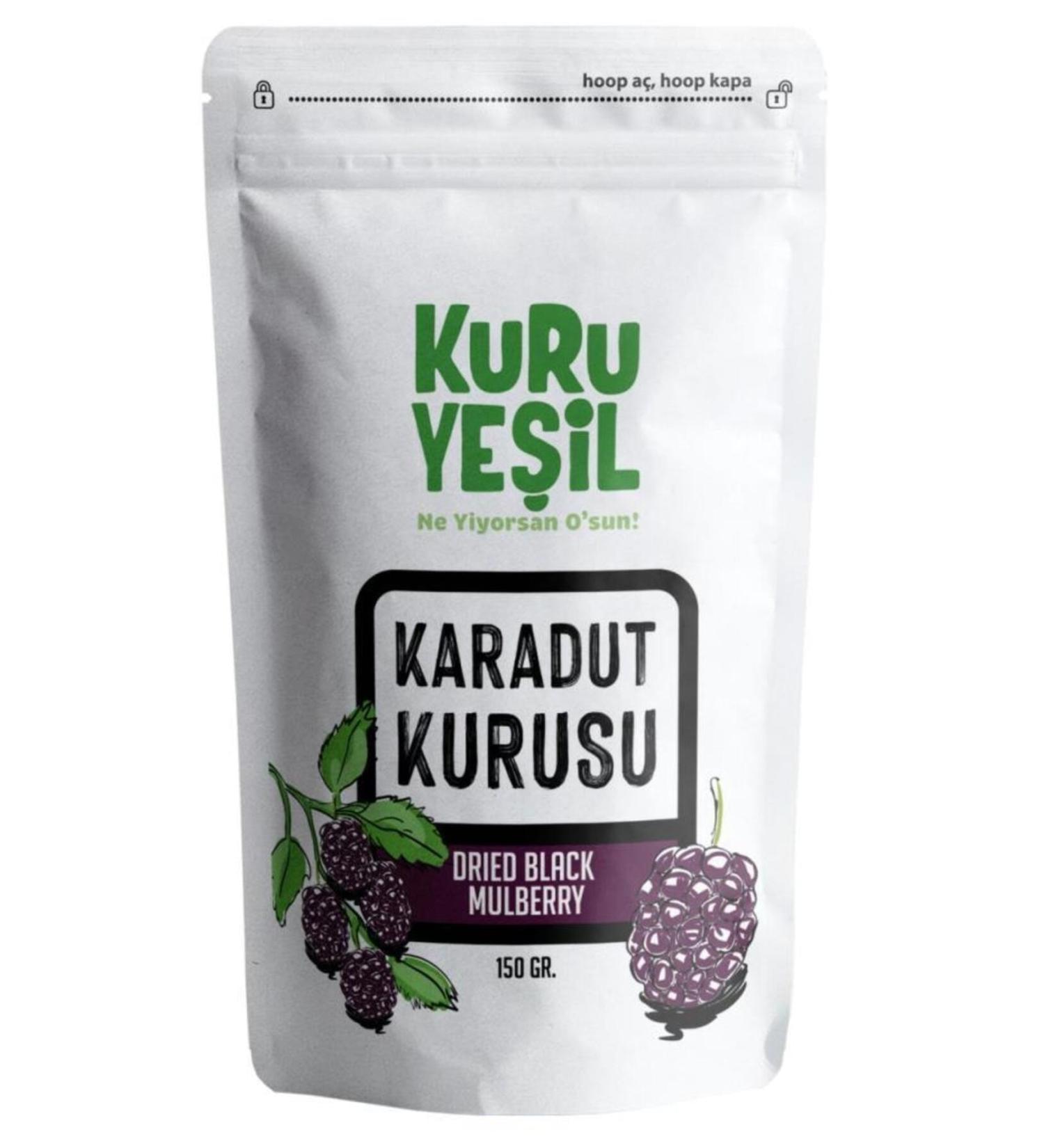 Dried Green Gluten Free Black Mulberry 150 gr