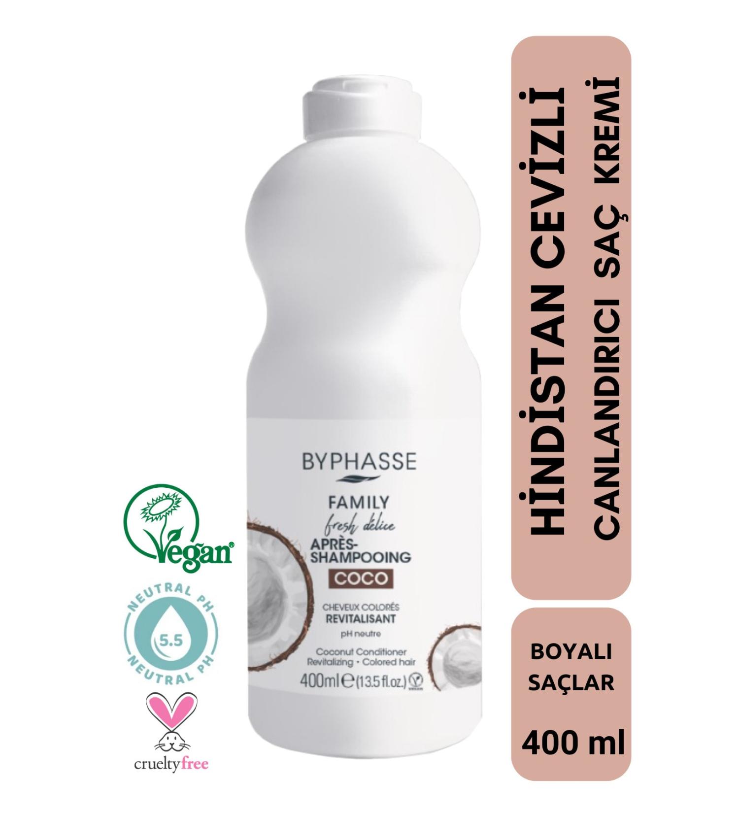 BYPHASSE Family Fresh Coconut Revitalizing Conditioner 400ml - Buy Online on GoSupps.com