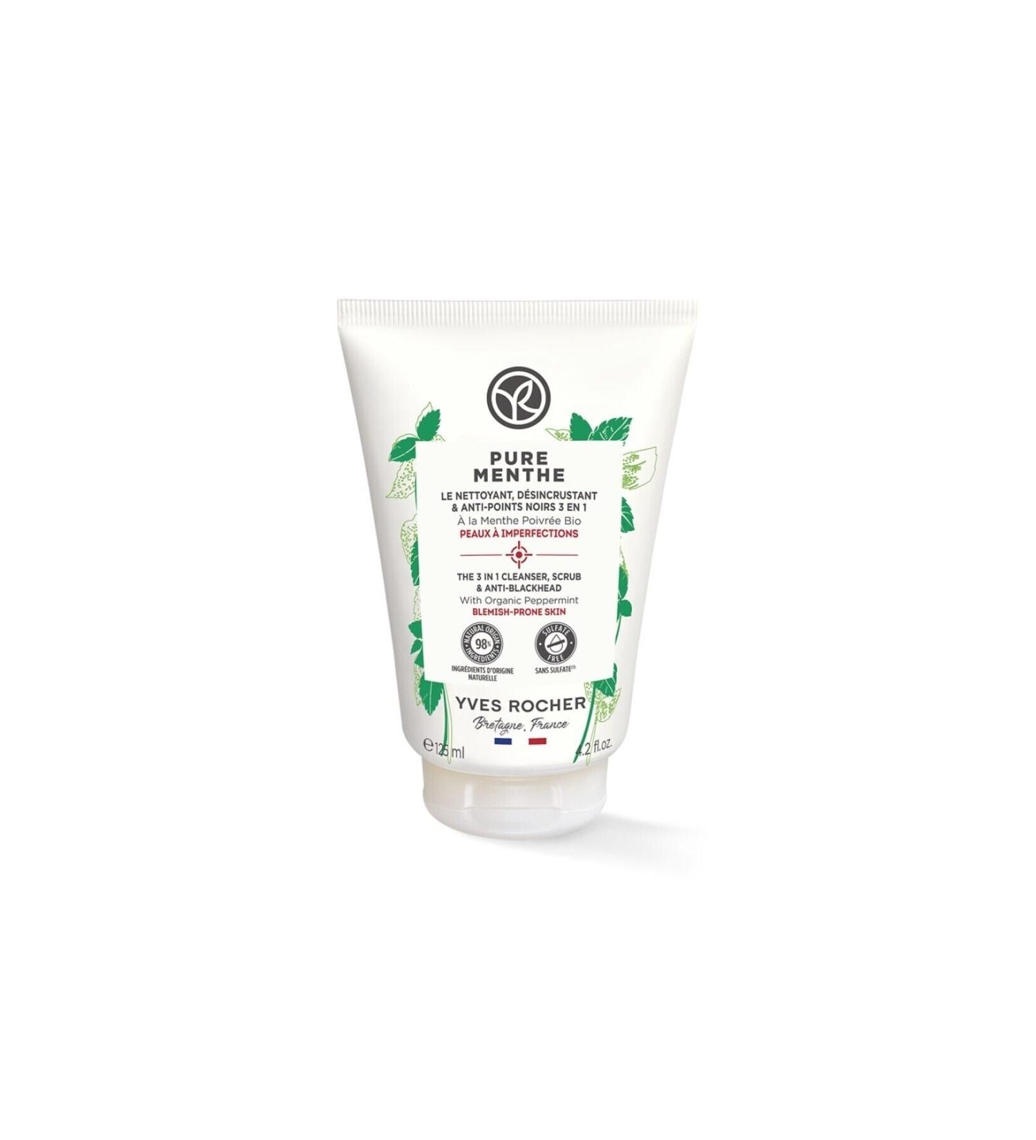 Yves Rocher Peeling Face Wash Gel - Acne Prone Skin / Pure Menthe 125 Ml