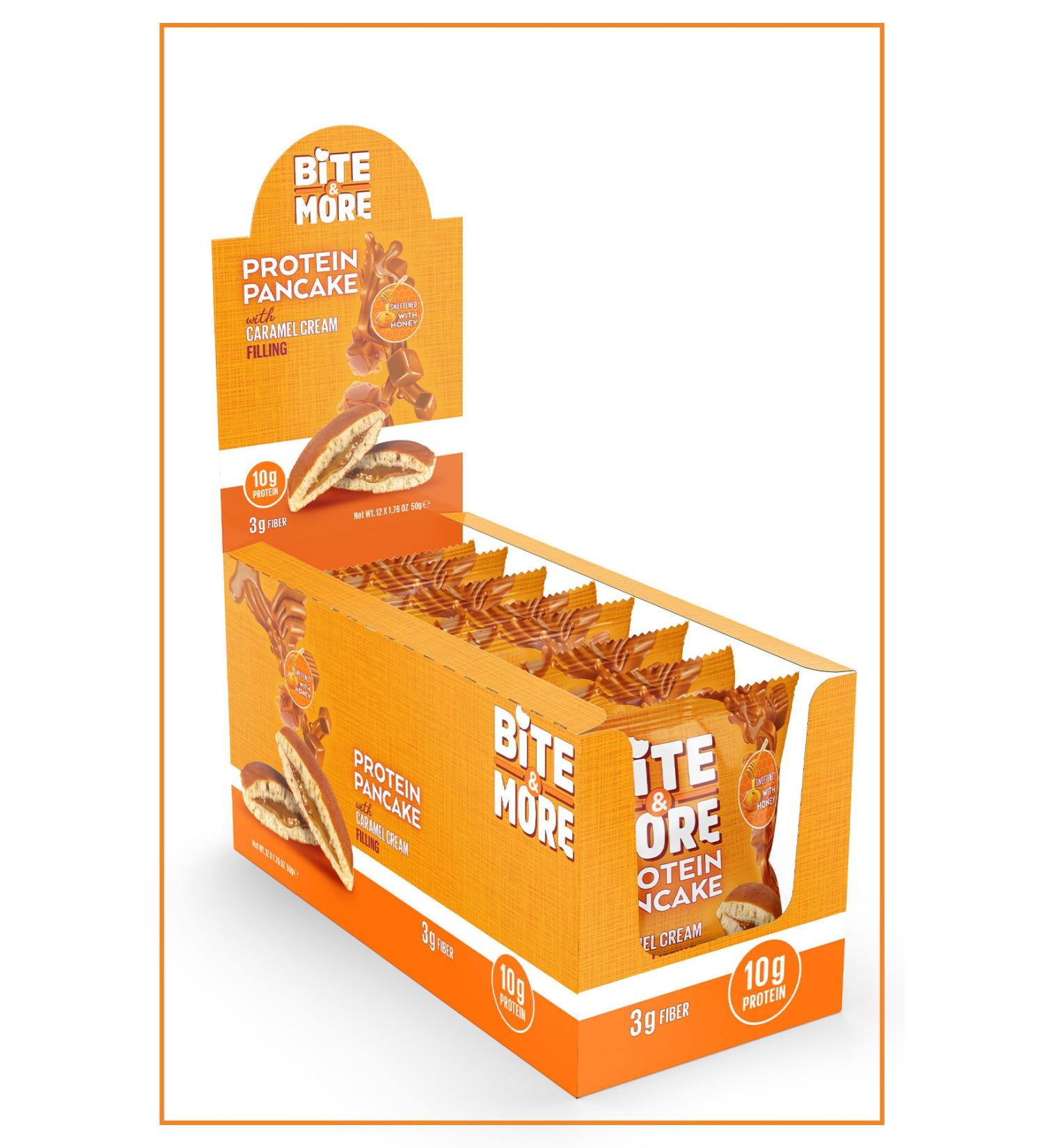 bite & more Protein Pancake / Protein Pancake 50 Grams X 12 Pieces - Caramel Cream - Buy Online on GoSupps.com