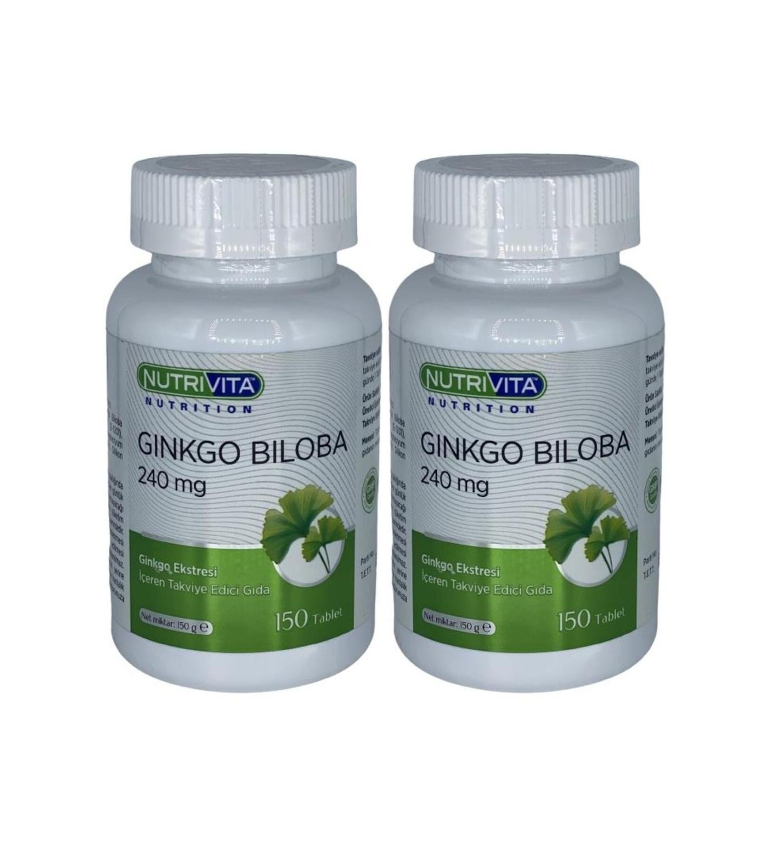 Nutrivita Nutrition Ginkgo Biloba 240 Mg 2x150 Tablets