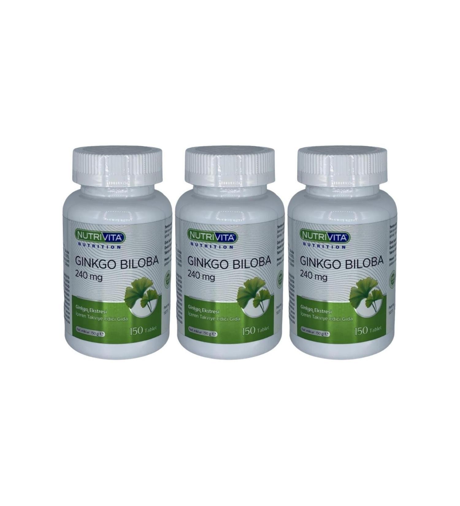 Nutrivita Nutrition Ginkgo Biloba 240 Mg 3x150 Tablets