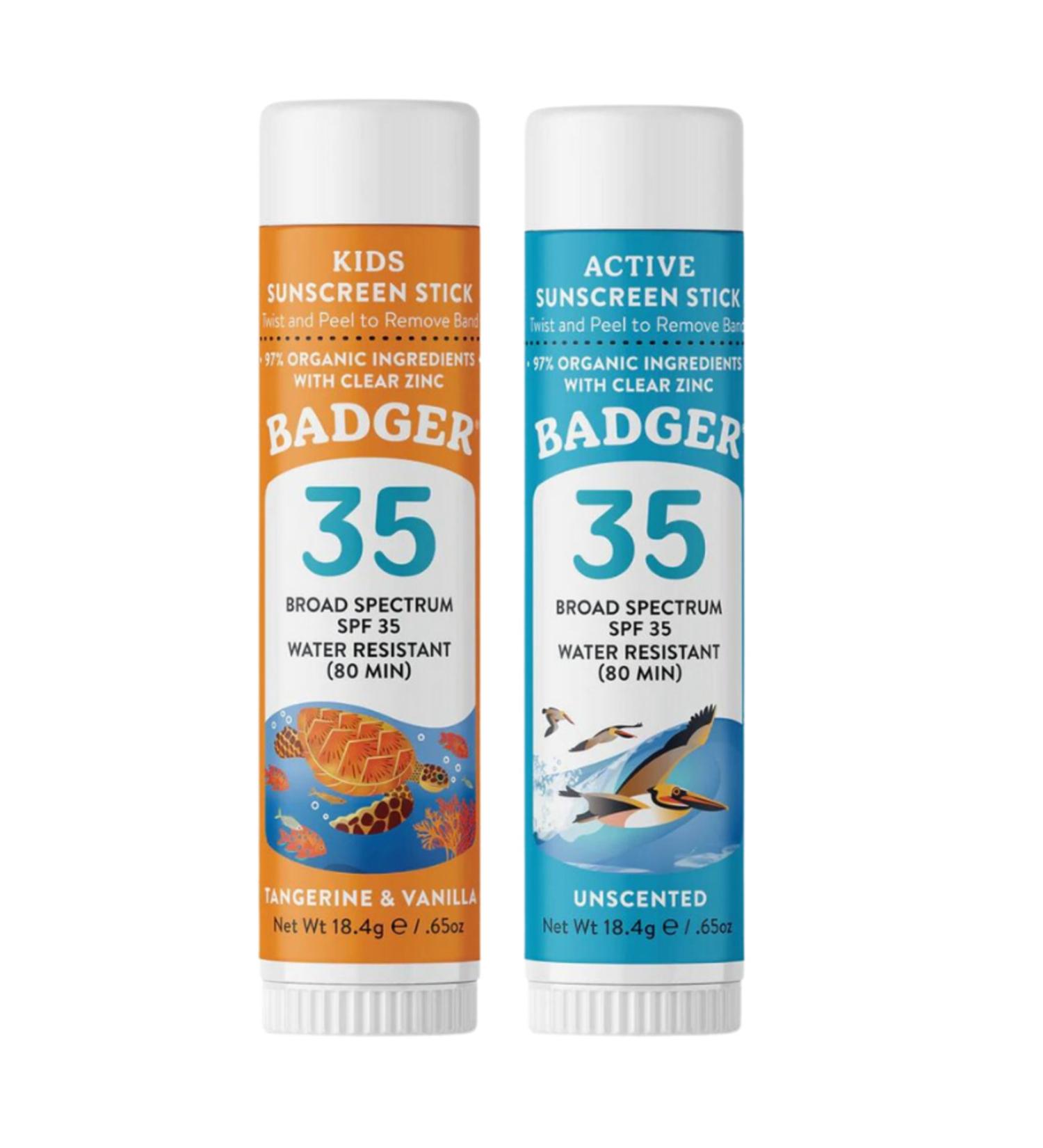 Badger Clear Zinc Kids Clear Zinc Unscented Sun Cream Stick Spf35