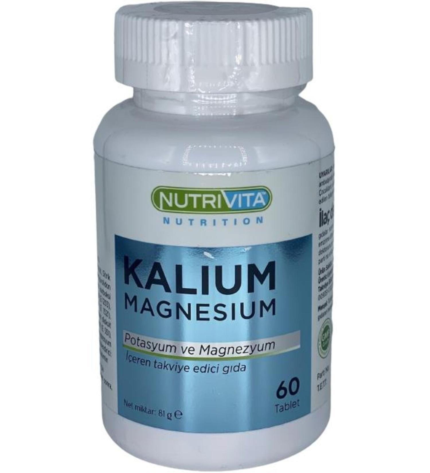 Nutrivita Nutrition Kalium Magnesium 60 Tablets Potassium Magnesium Zinc Iron Vitamin B6 B12 Iron