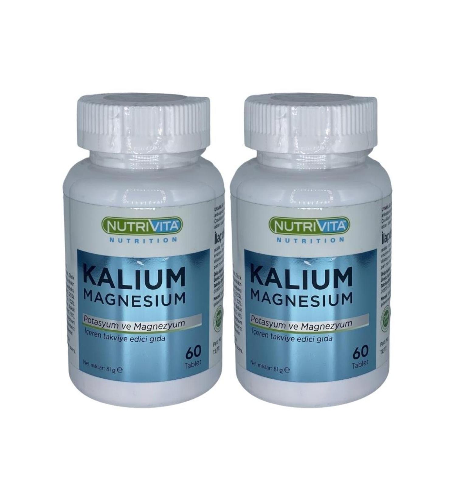 Nutrivita Nutrition Kalium Magnesium 2x60 Tablets Potassium Magnesium Zinc Iron Vitamin B6 B12 Iron