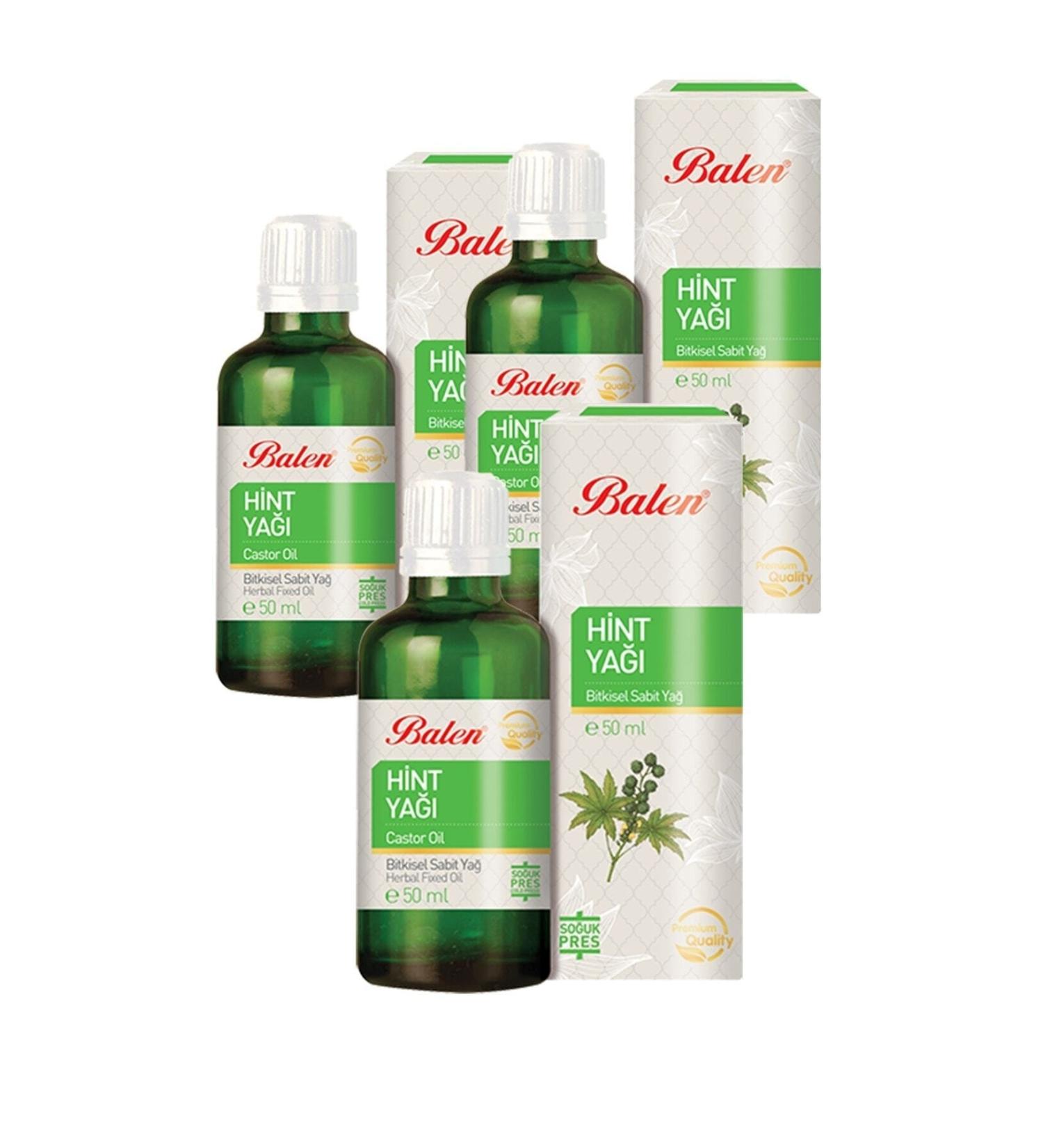 Balen 3 Boxes Castor Oil Natural Herbal Fixed Oil Cold Press 50 Ml. Hair and Skin Care Oil Castor Oil - Buy Online on GoSupps.com