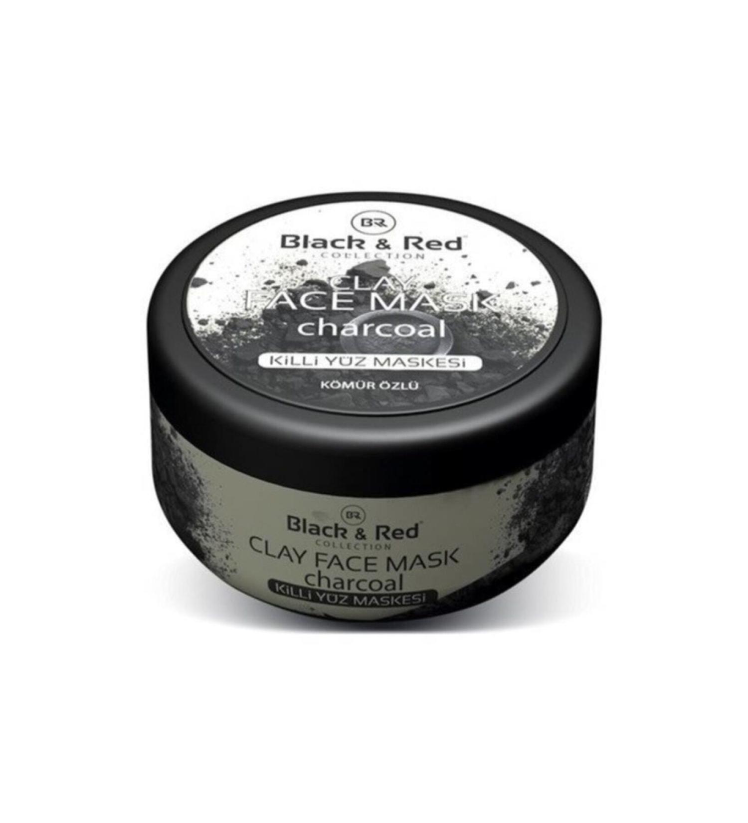 Black Red Clay Face Mask 400ml. Charcoal