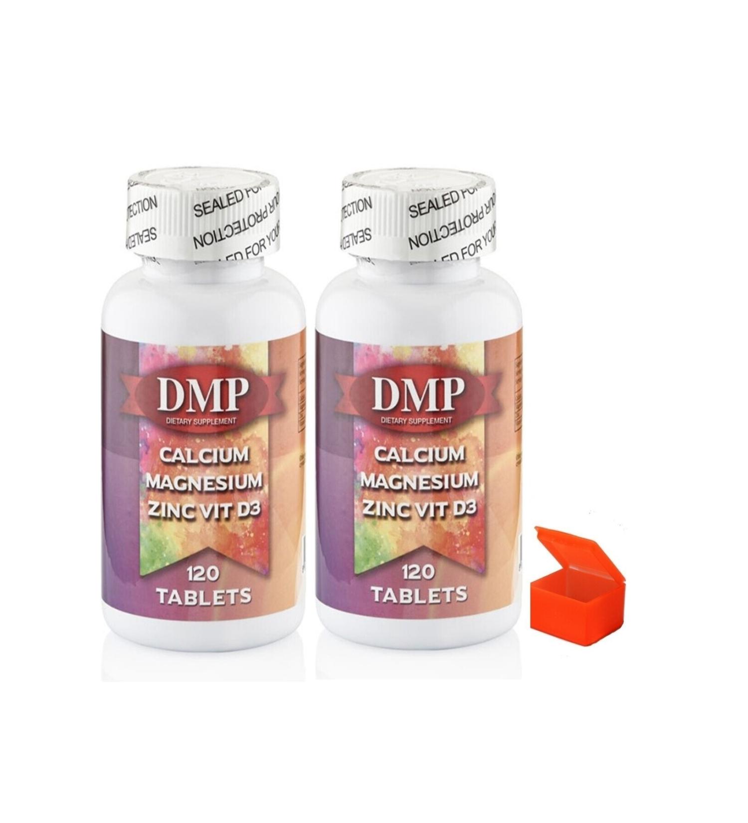DMP VITAMIN Calcium Magnesium Zinc Vitamin D3 240 Tablets + Pill Box