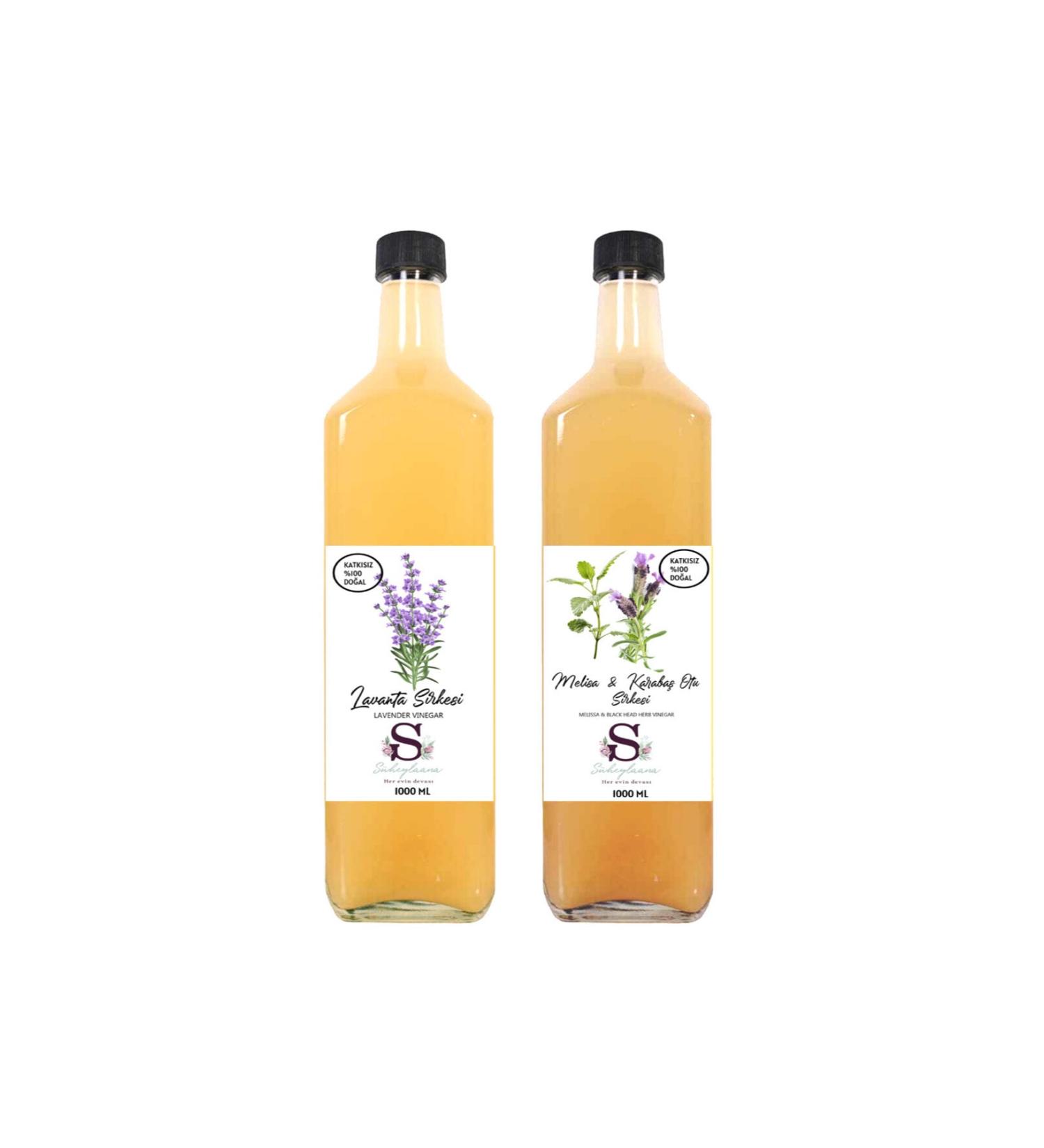 Suheylaana Natural Melissa & Black Pepper Vinegar 1000 ml and Lavender Vinegar 1000 ml