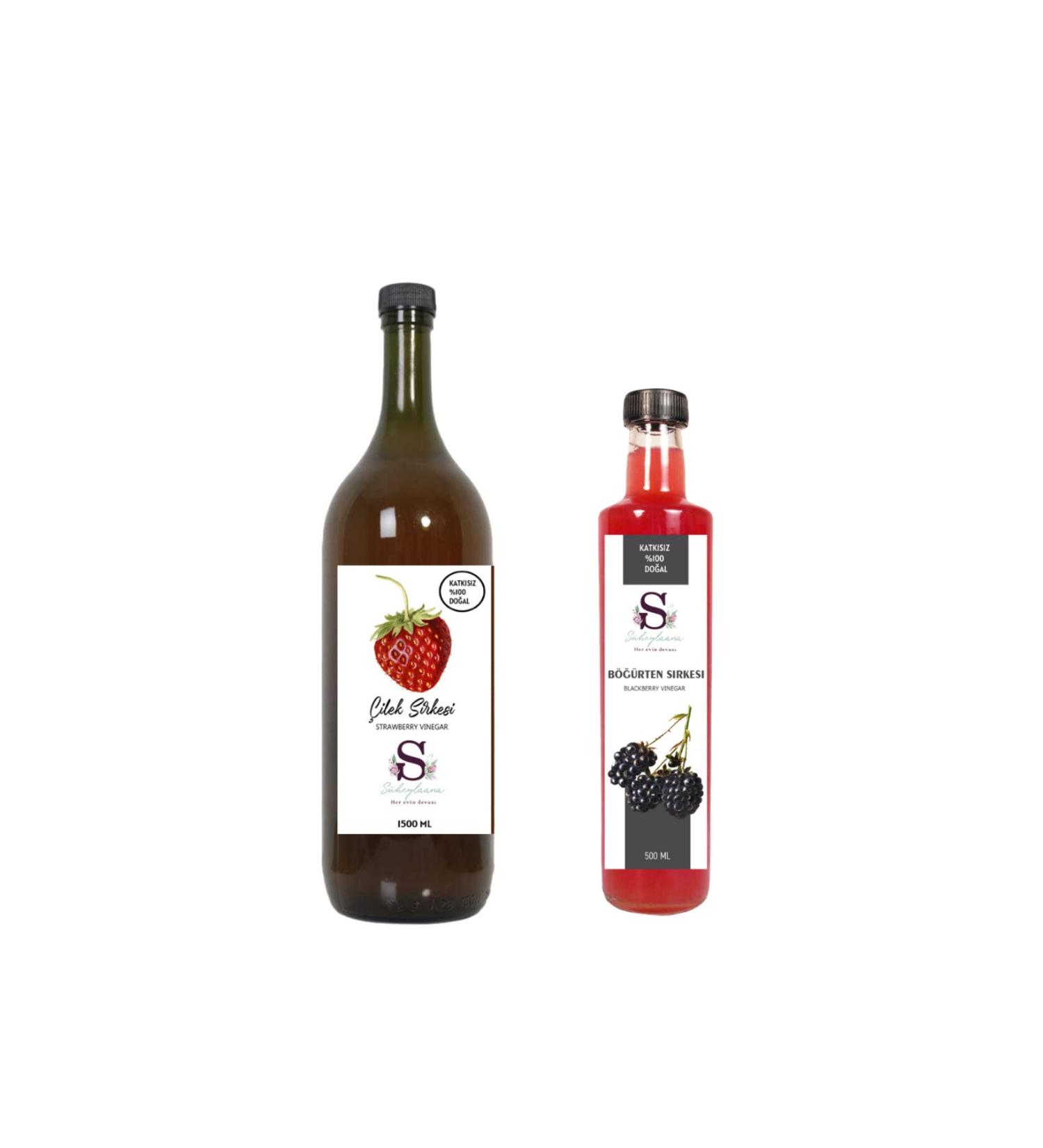 Suheylaana Natural Strawberry Vinegar 1500 Ml - Natural Blackberry Vinegar 500 Ml