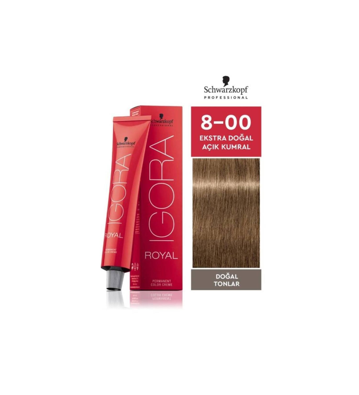 Schwarzkopf Igora Royal Natural Tones 8-00 Extra Natural Light Blonde Hair Dye 60ml