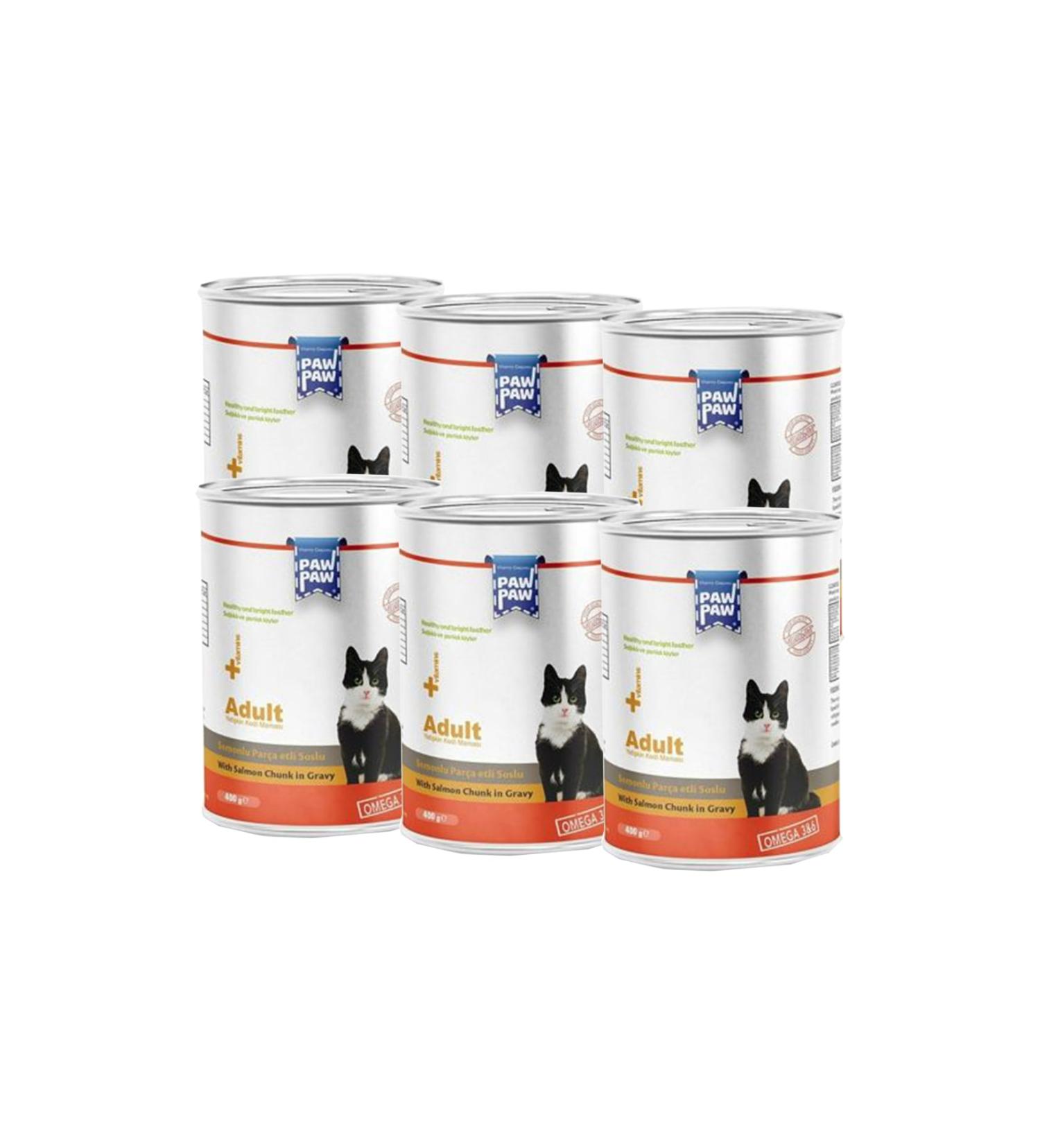 PawPaw Adult Cat Canned Salmon 400grx6