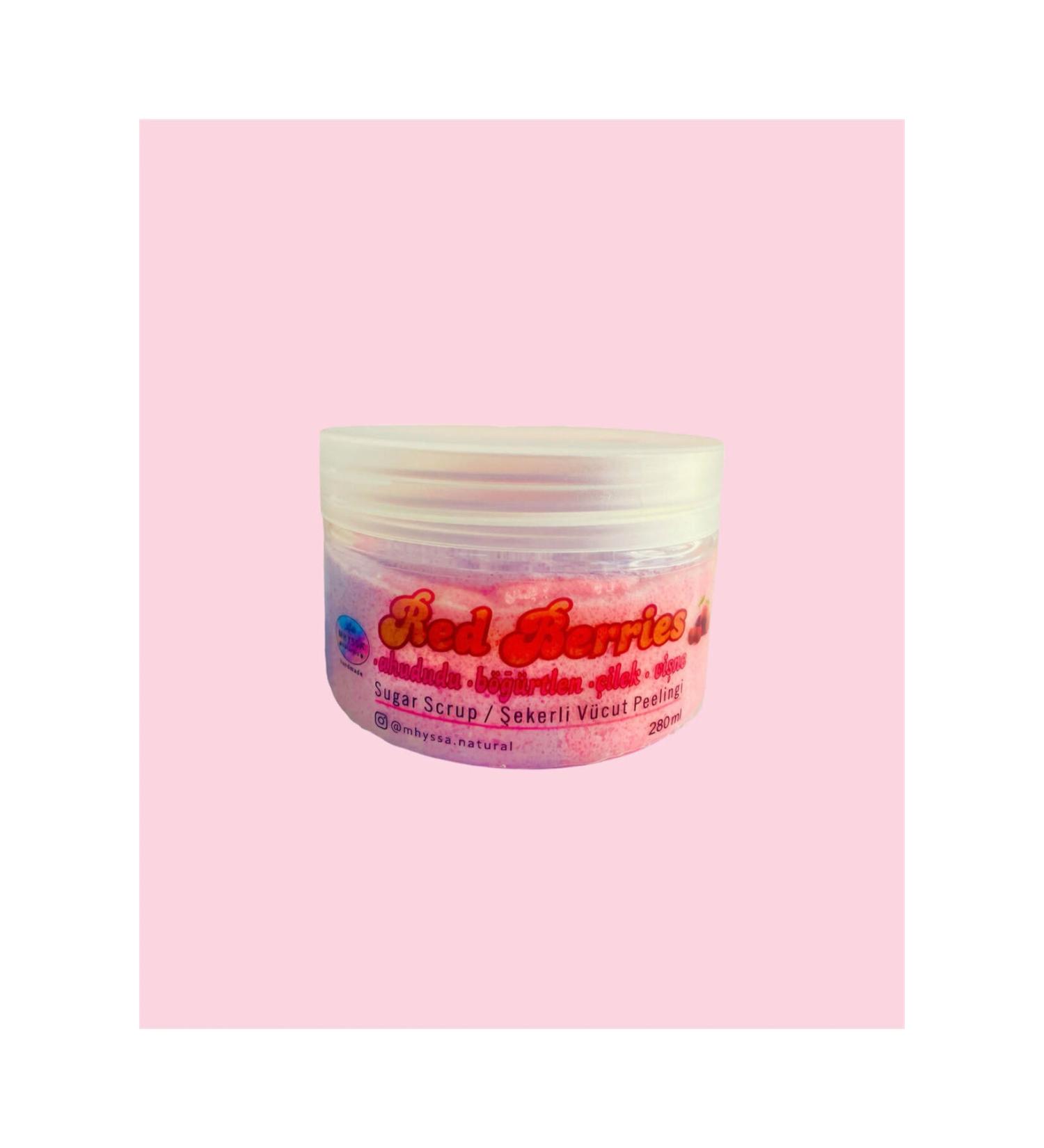 MHYSSA naturals Purifying Natural Body Peeling - Red Berries Body Sugar Scrub (raspberry-strawberry-blackberry-cherry) 280ml