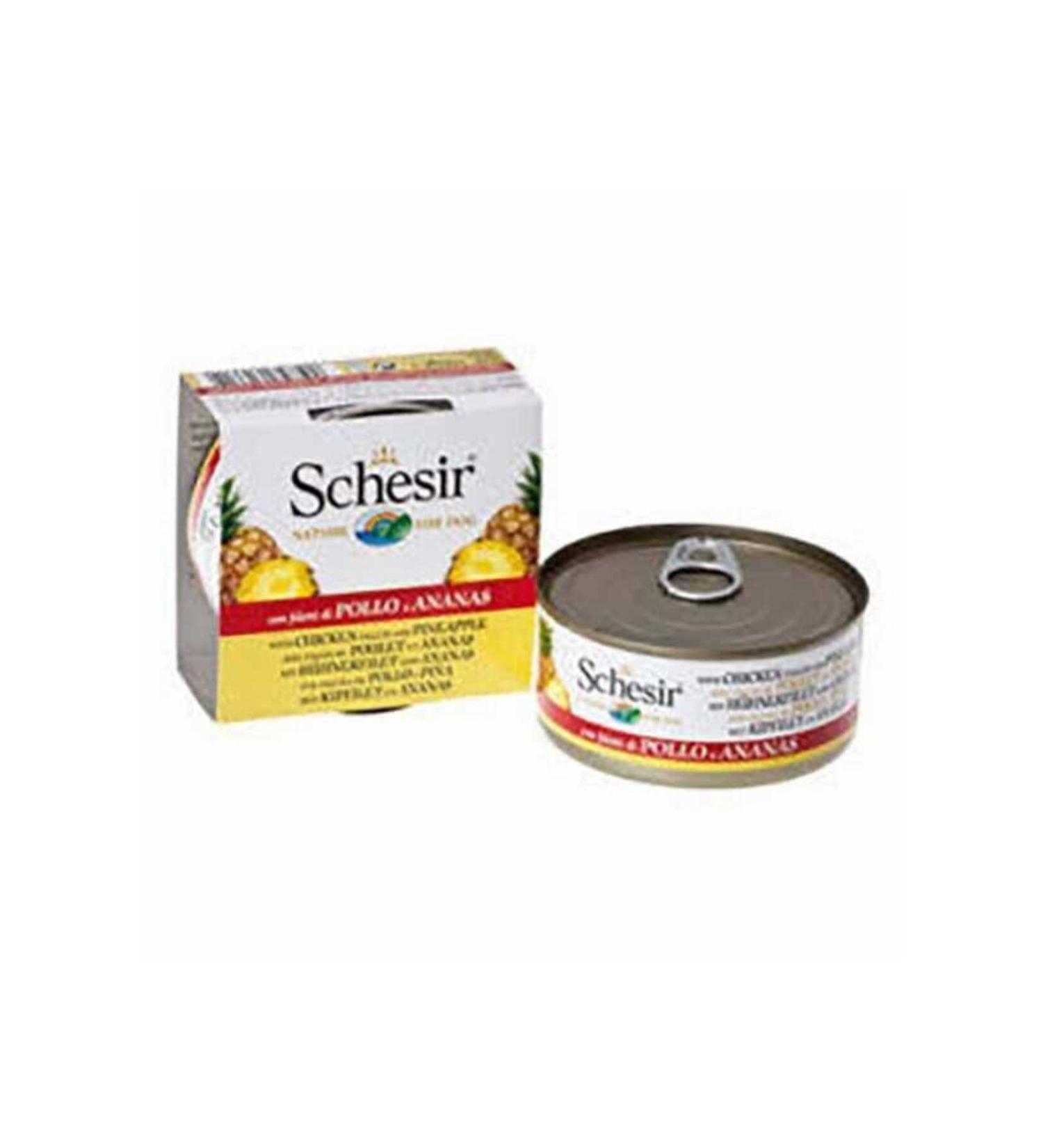 Schesir Chicken Fillet and Pineapple Adult Dog Canned Food 150 gr
