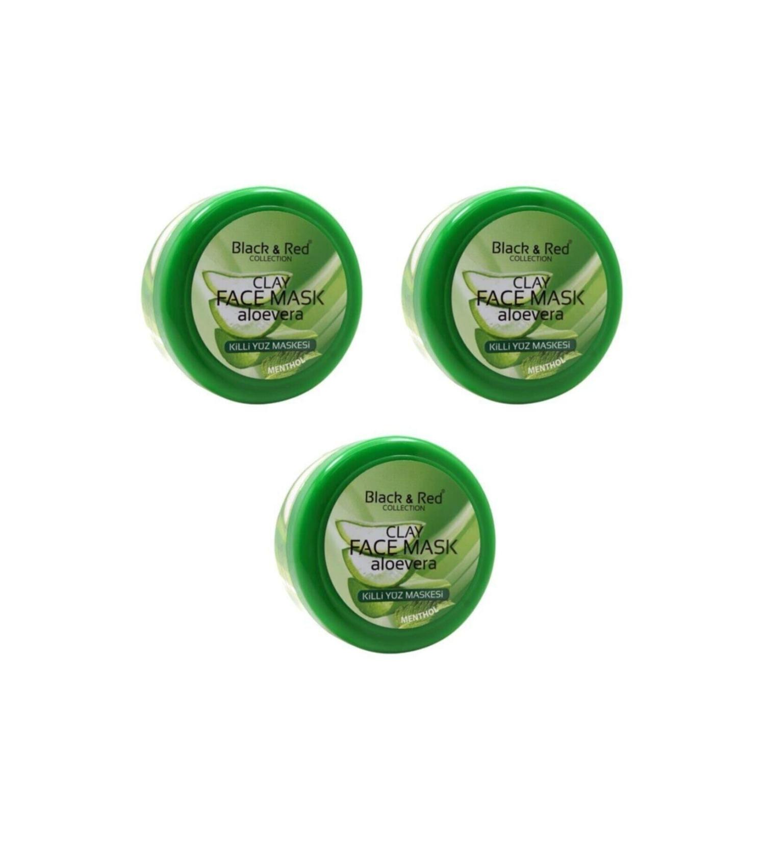 Black Red Clay Mask 400gr. Menthol 3 Pieces
