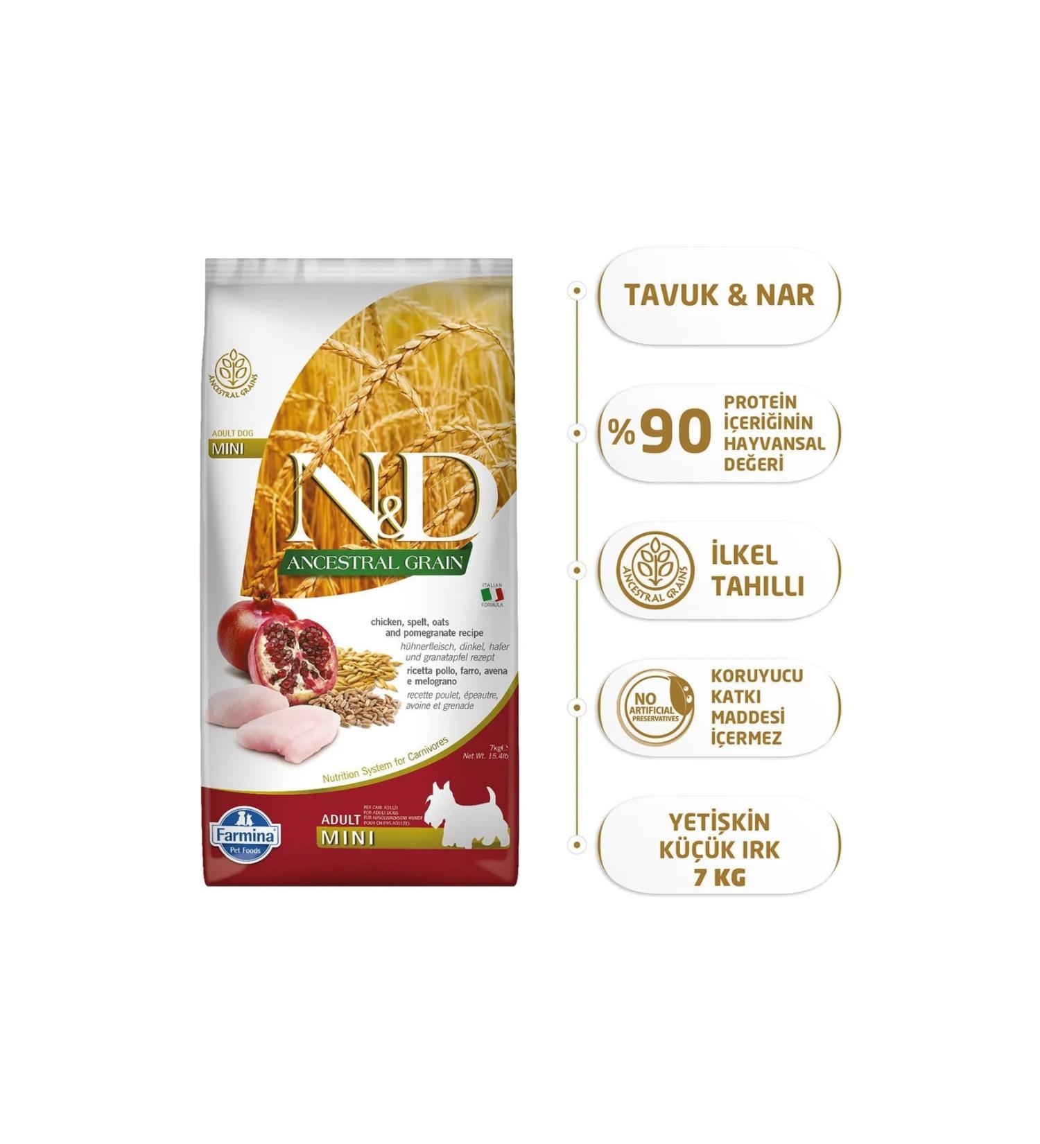 N & D Low Grain Chicken & Pomegranate Adult Mini Dog Food 7 kg