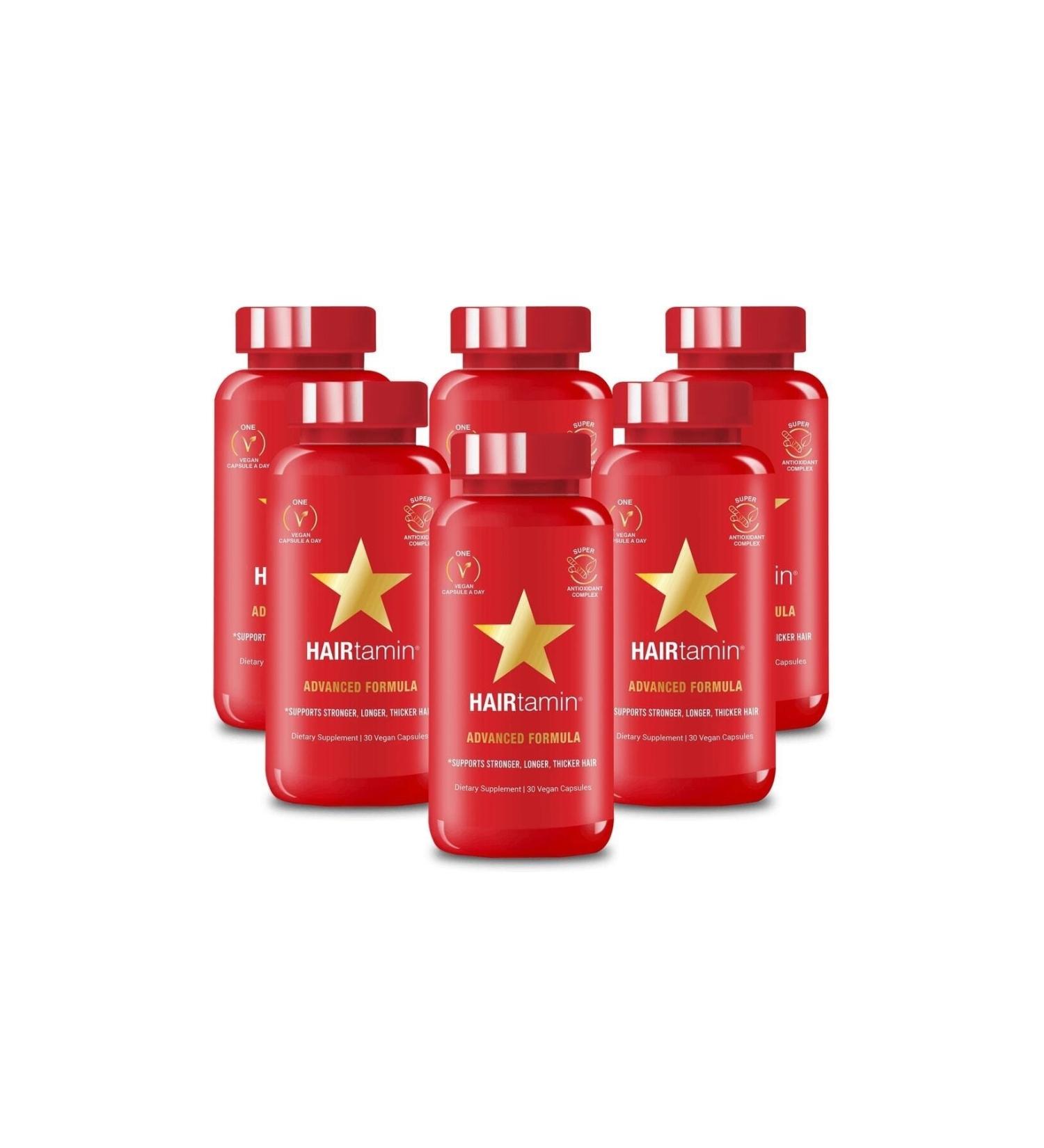 HAIRtamin Advanced Formula 30 Vegan Capsules - Hair Vitamin - 6 Pieces - Buy Online on GoSupps.com