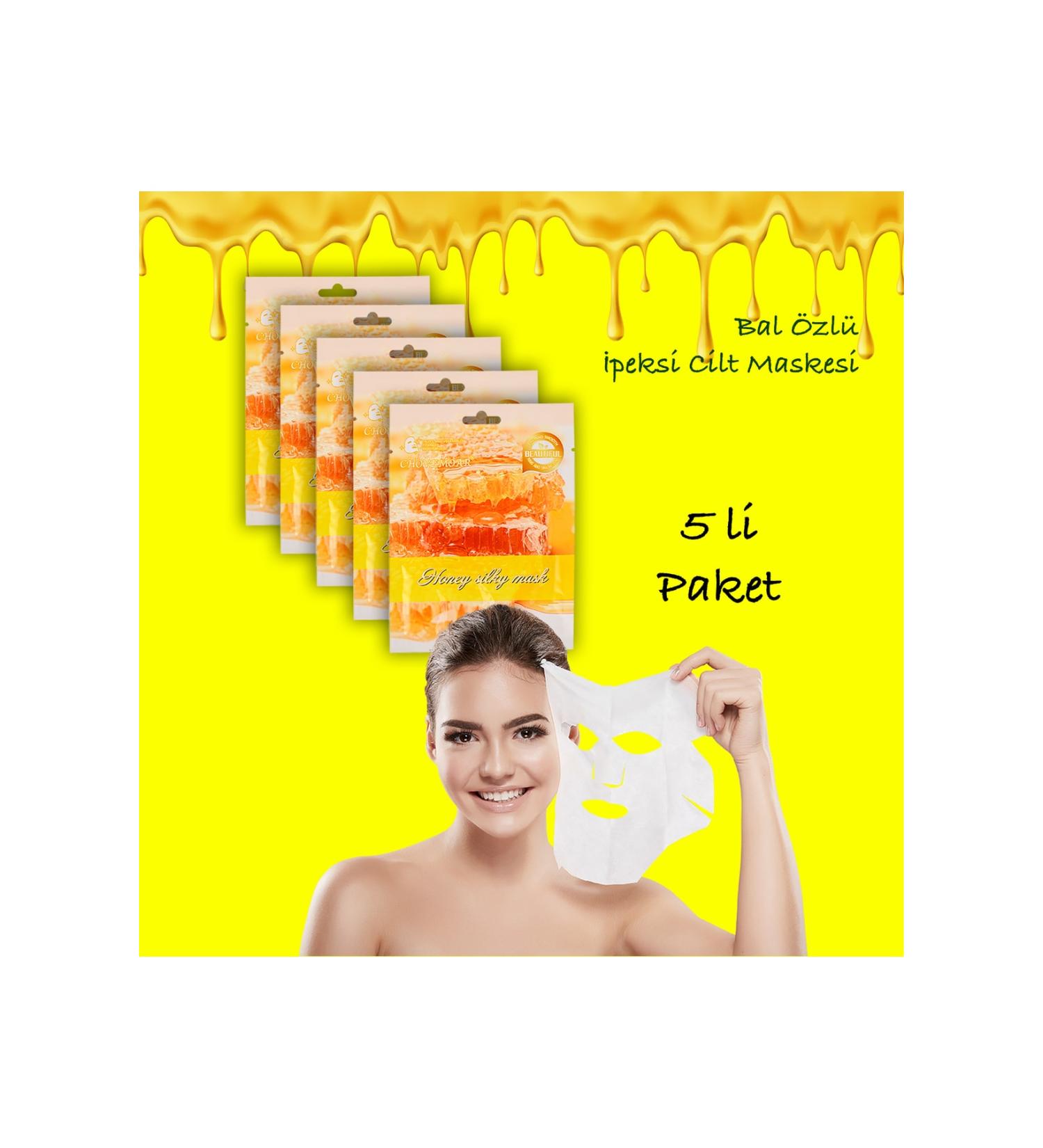 Uniquem 5 Pieces Honey Moisturizing and Whitening Effective Face Mask Honey Mask Xlm96