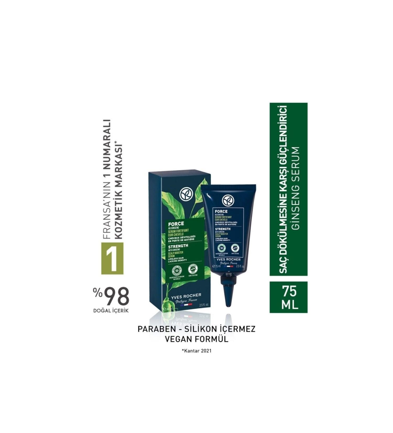 Yves Rocher Anti-Hair Loss (Anti-Chute) Strengthening Ginseng Serum - Vegan-75 ml