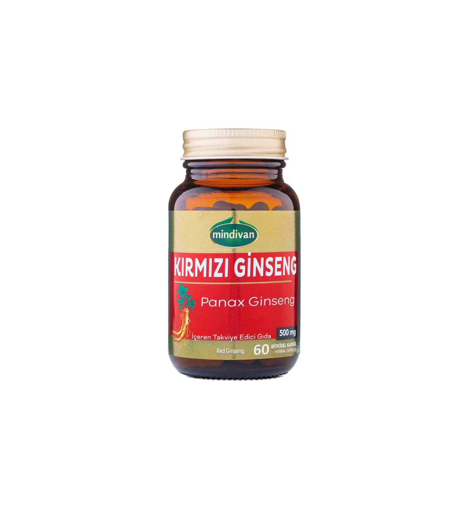 Mindivan Red Ginseng Extract 60 Capsules Panax Ginseng Red Ginseng