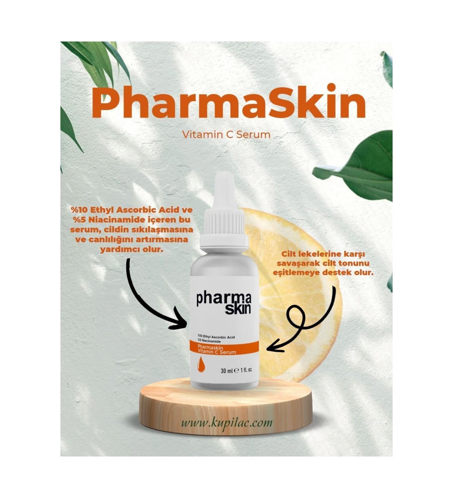 PharmaSkin Vita-c Ascorbic Acid 5% Niacinamide Hyaluronic Acid with Skin Tone Equalizer and Brightener