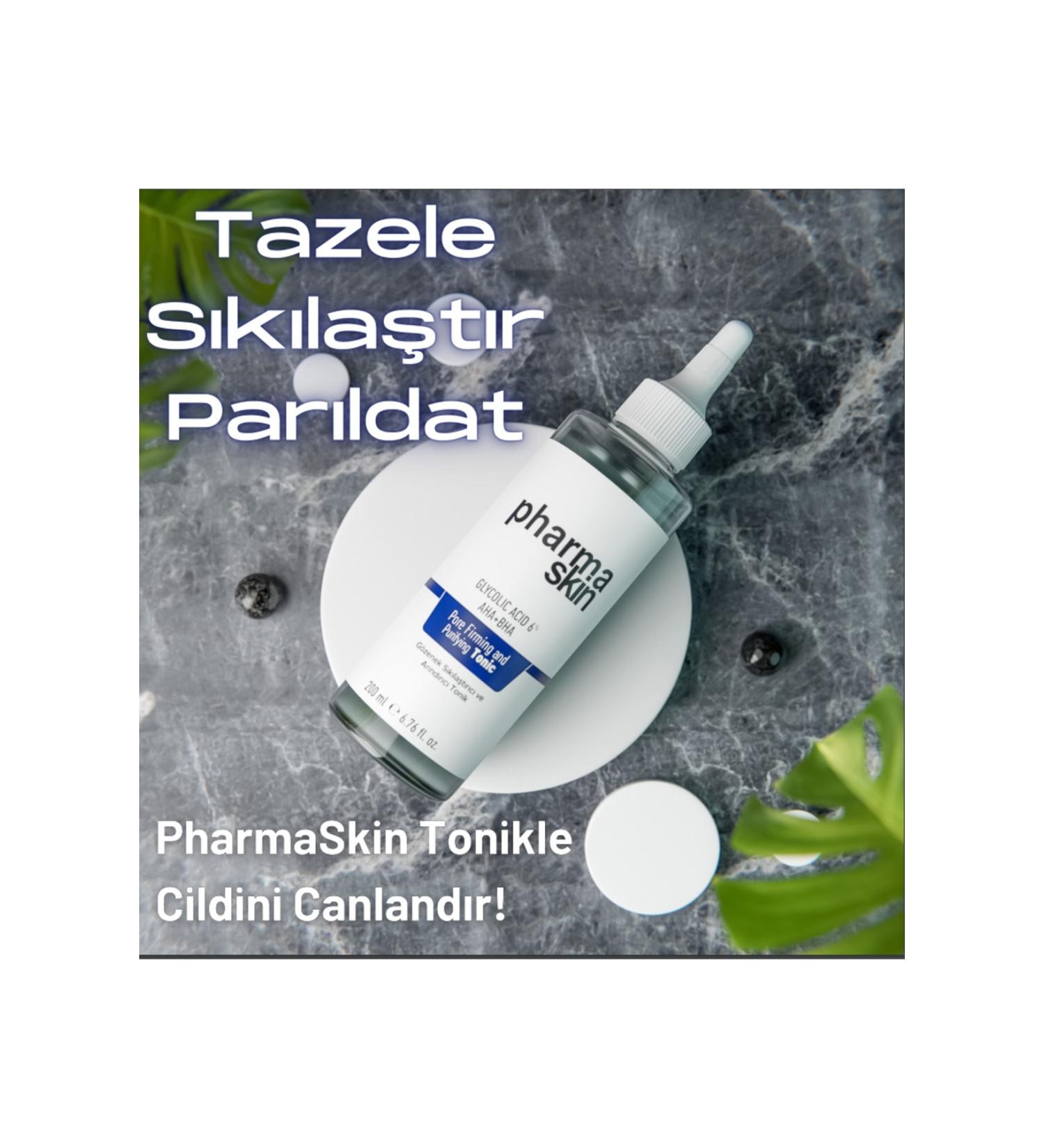 PharmaSkin Pore Tightening and Brightening Glycolic Acid Toner for All Skin Types 5% Aha+bha (200ml)