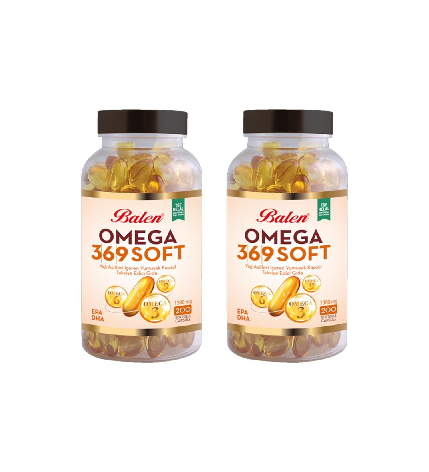 Balen Omega 3 6 9 Soft Fatty Acids Softgel 1380 MG*200 x2 PIECES
