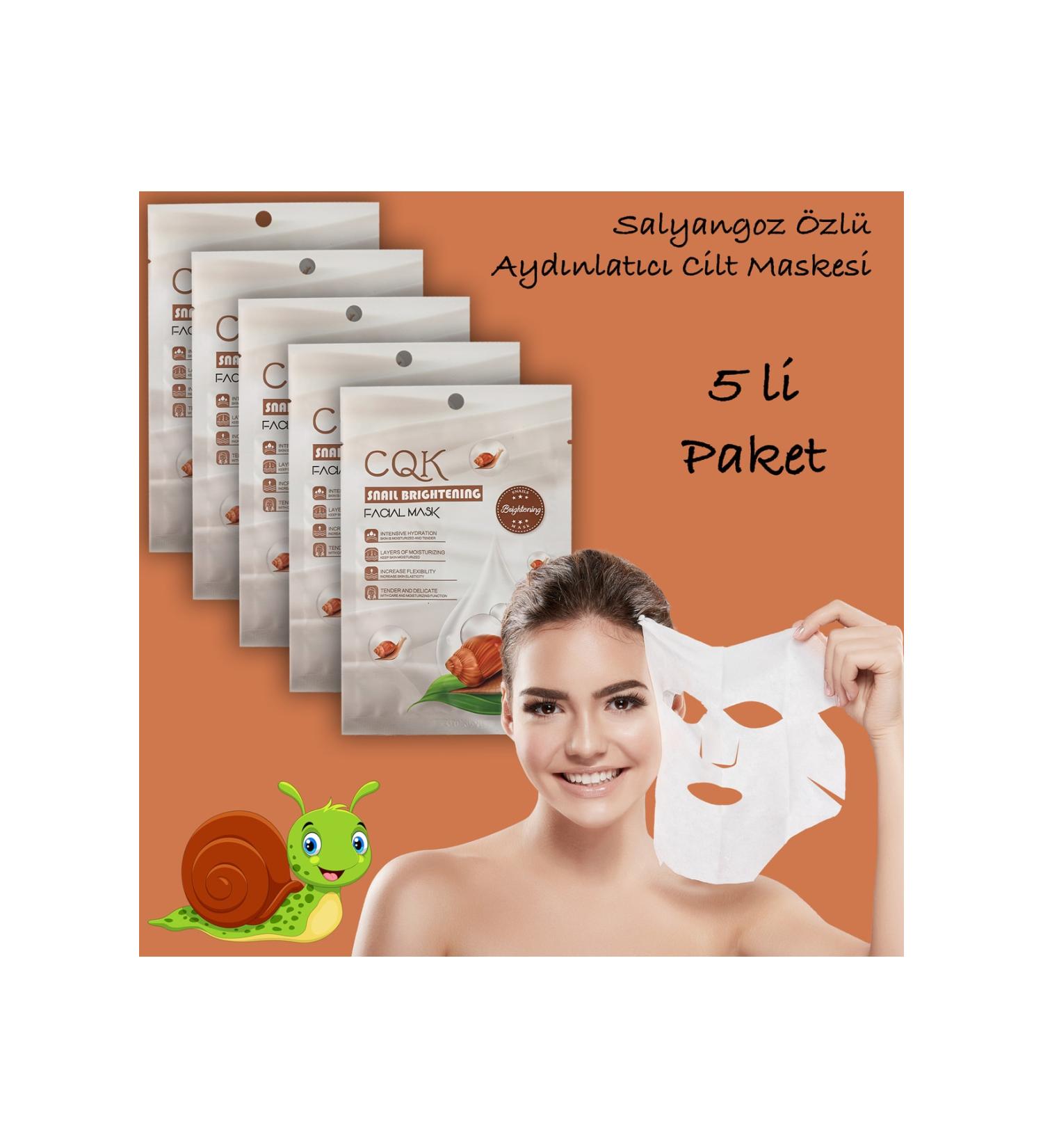 Xolo 5 Piece Snail Mask Brightening Hydration Centella Asiatica Extract Snail Brightening XLM106